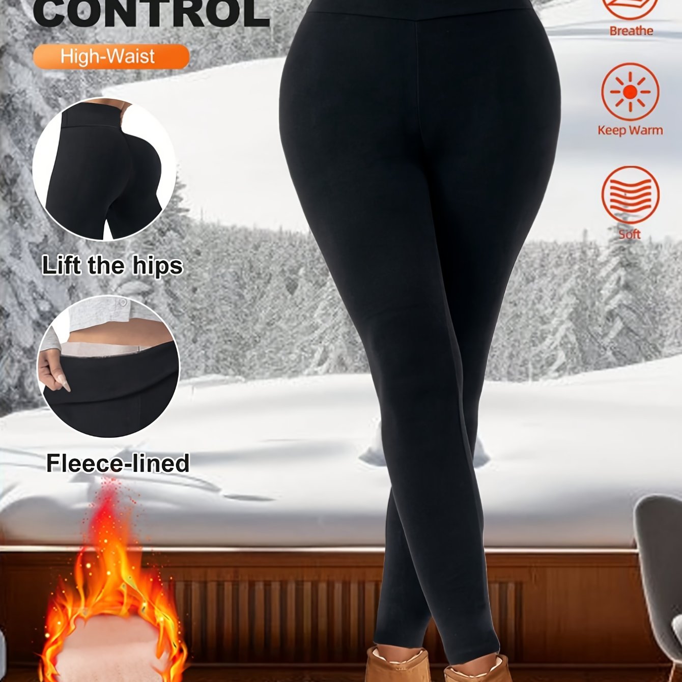 Women' Color Slim Fit Casual Thermal Leggings, Winter