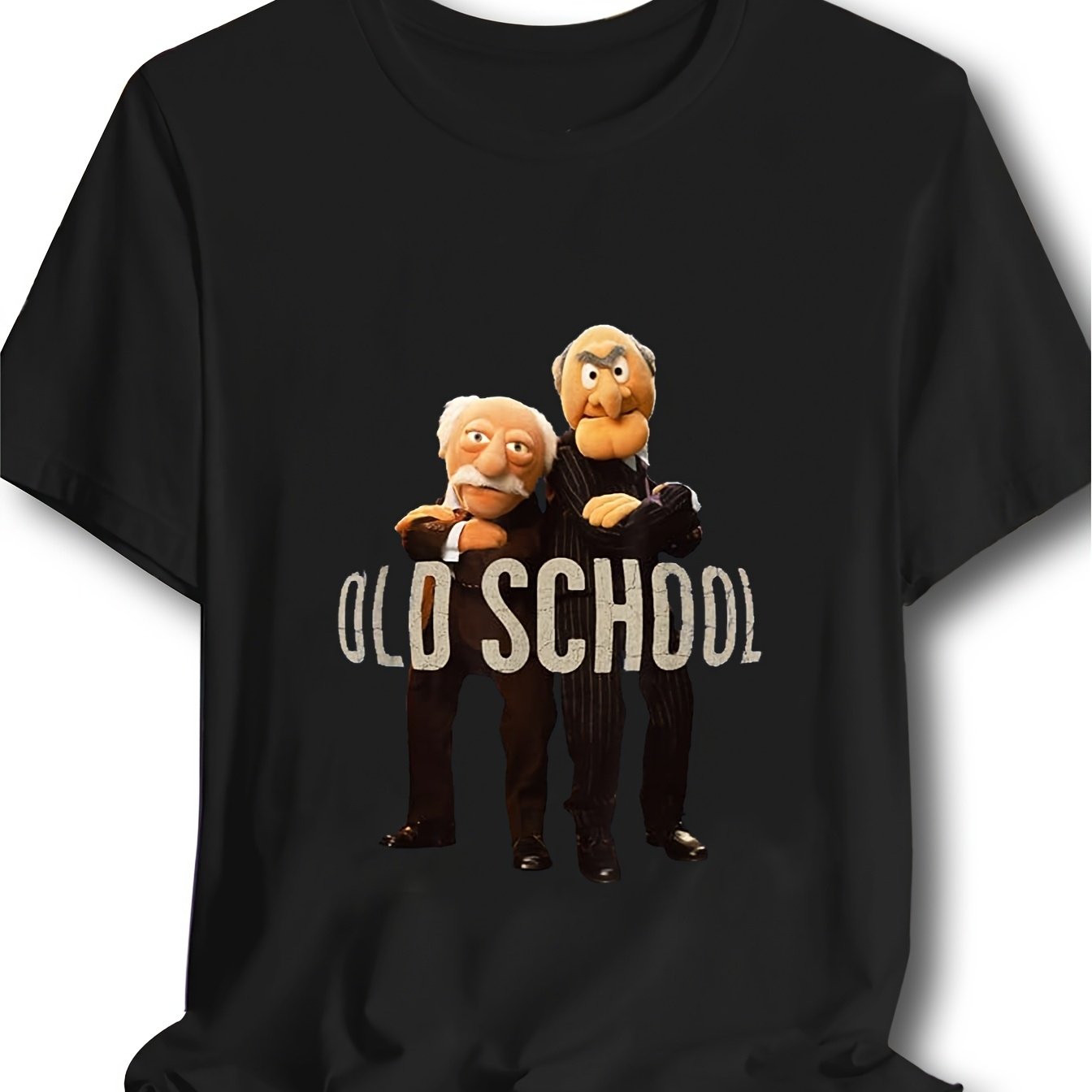 Waldorf And Men's Vintage -inspired Old School Graphic T-shirt- Soft Breathable Short Sleeve Crew Neck Tee With And Waldorf Puppet Design, Machine Washable