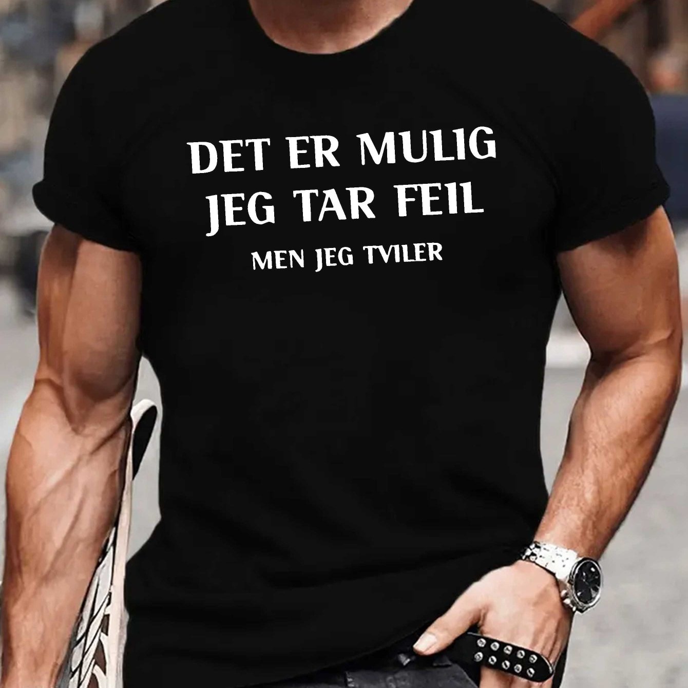 TEMU Alei Men's Style T-shirt - -themed Crew Neck Short Sleeve Tee Suitable For Daily Wear & -themed Events, Machine Washable Casual Summer Outfits