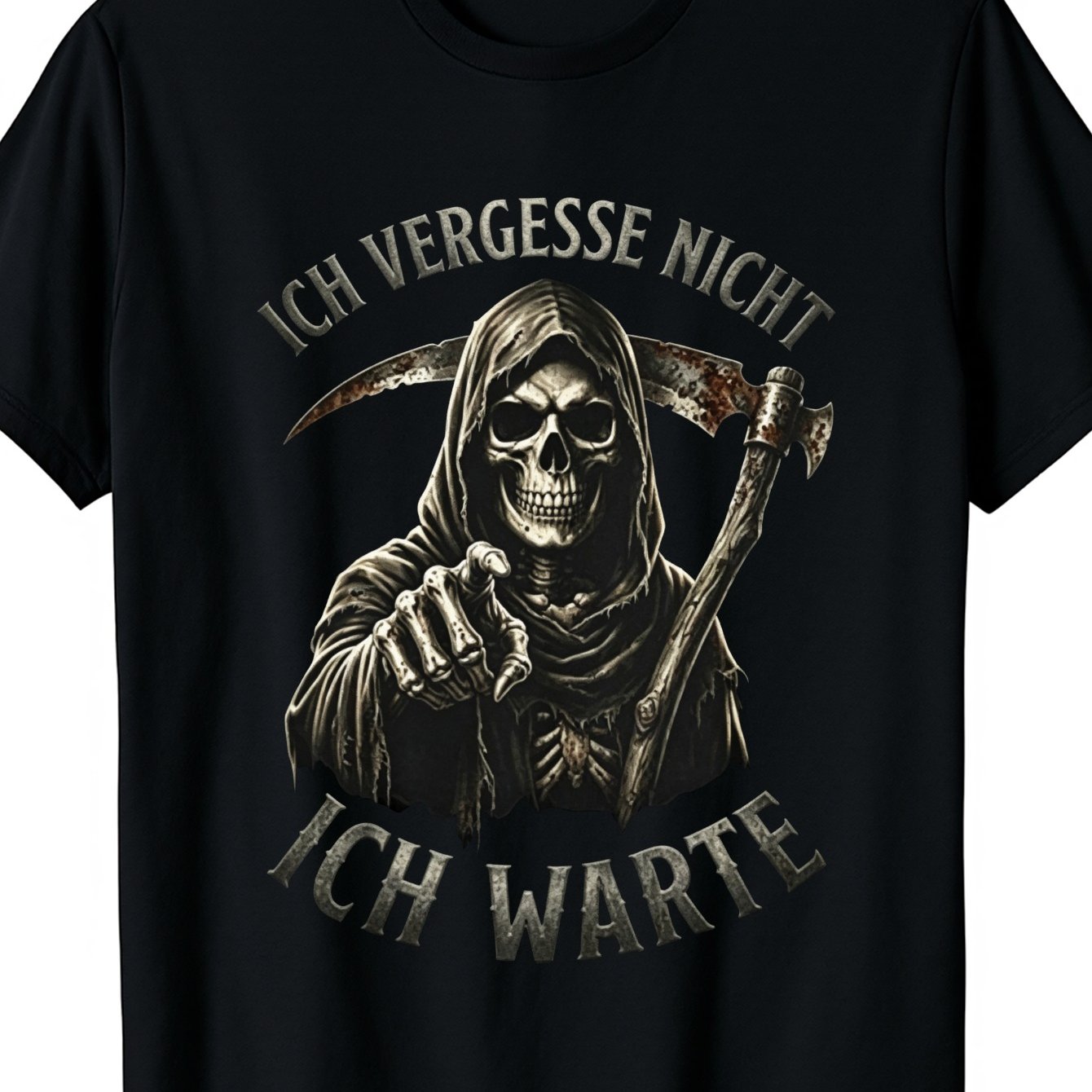 Image of New Style Funny Reaper Design Unisex T-shirt Black Casual Wear Halloween Gift Fashionable Everyday Outfit Short Sleeve, Plus Size