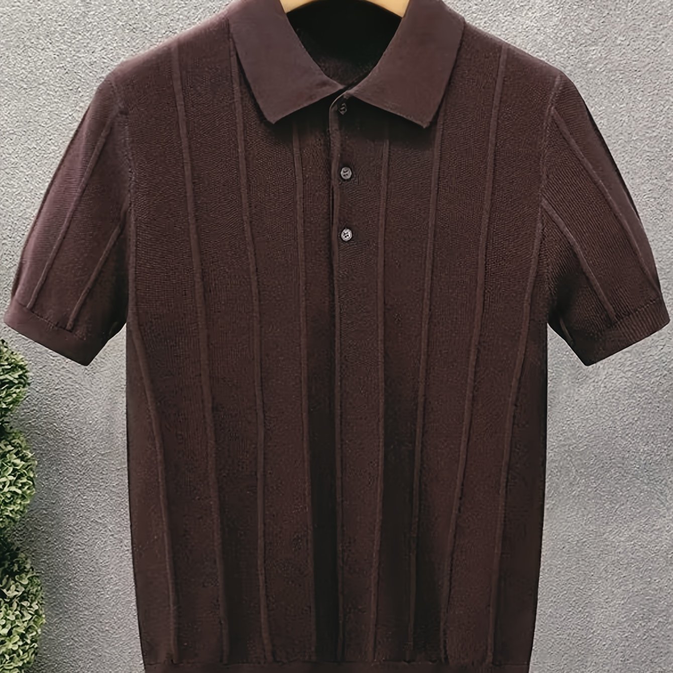 E-shop Leichtes, luxuriöses Strick-Poloshirt mit kurzen Ärmeln für Herren, Sommer, neue, einfarbige Revers-Außenhemd, kurzer Strickpullover,