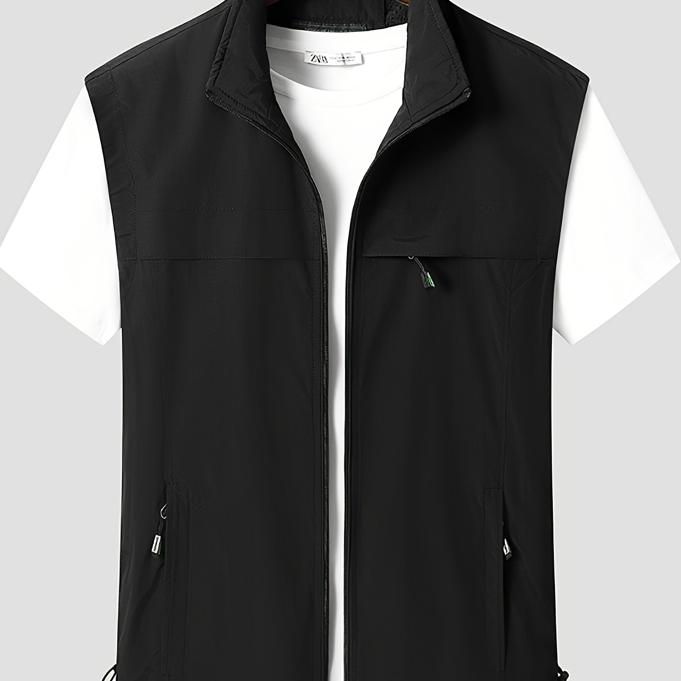 TEMU Men's Spring Summer Fall Collar Lightweight Vest, Outdoor Casual Versatile Sleeveless Camisole, Middle-aged Breathable Multi-functional Fishing