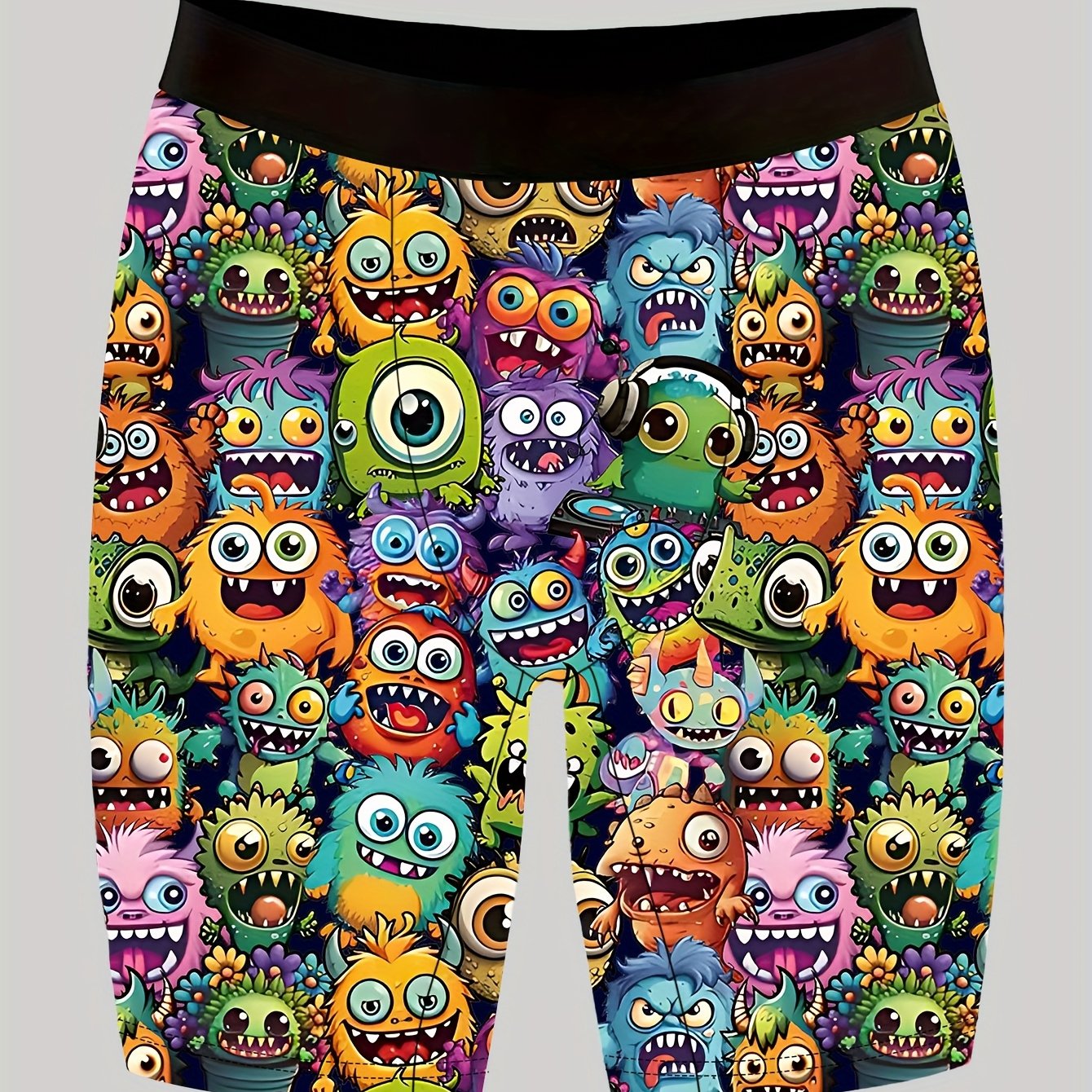 TEMU Men's Novelty Boxer Briefs - Soft, Quick-dry, Breathable Stretch Fabric With Fun Cartoon , Sports, Home & Cycling