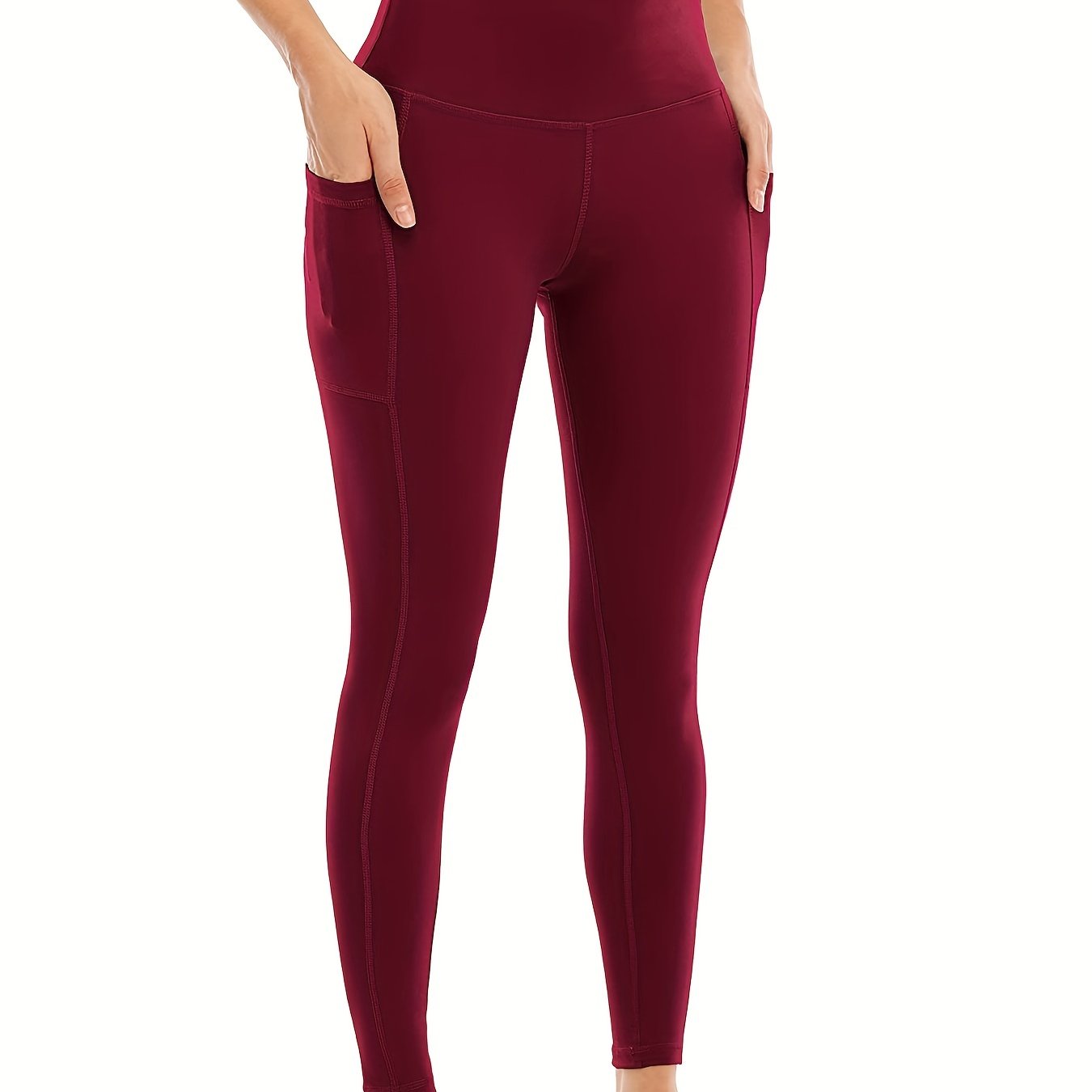 Solid Color Yoga Leggings High Stretch Running Fitness - Temu