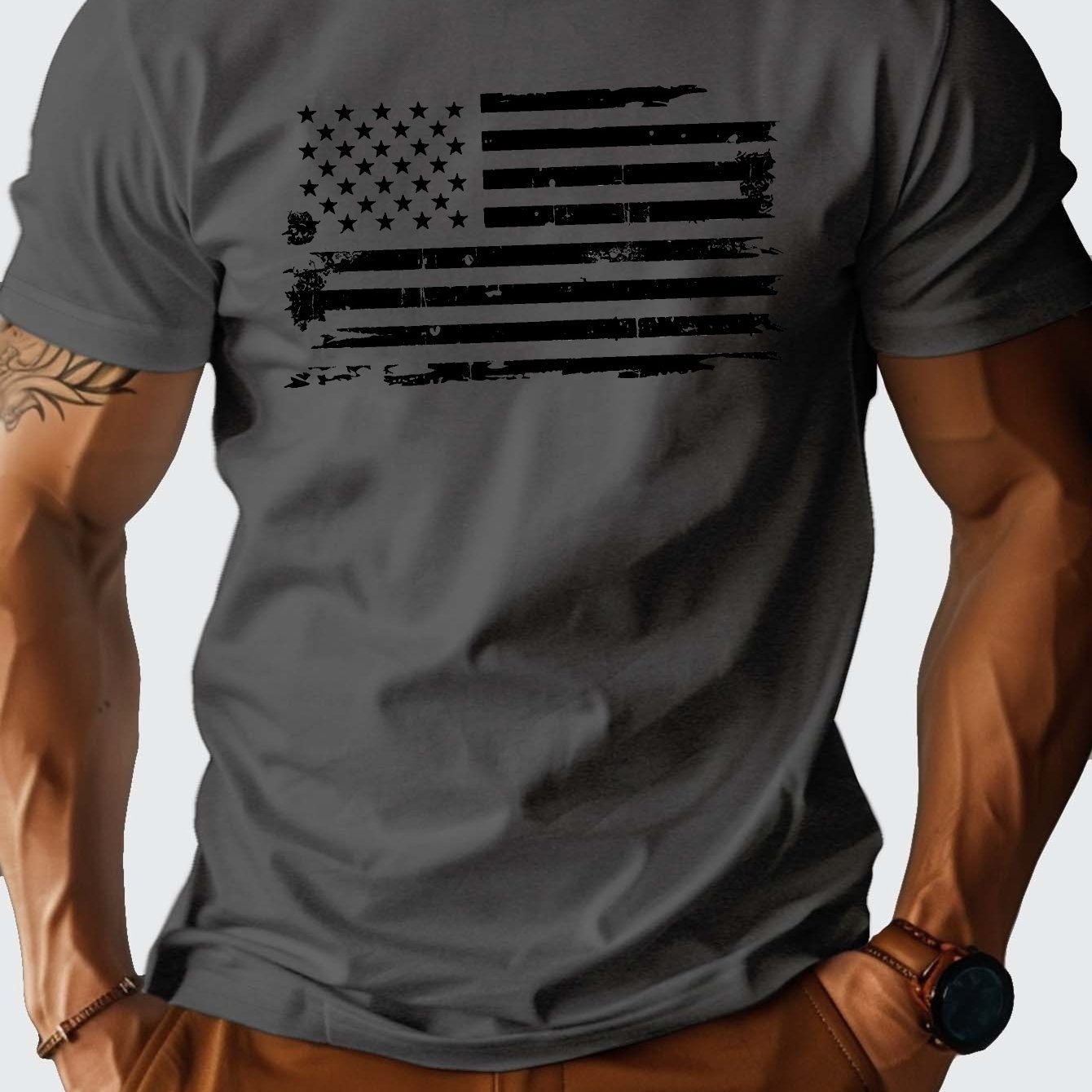 TEMU Flag Pure Cotton Men's Tshirt Fit