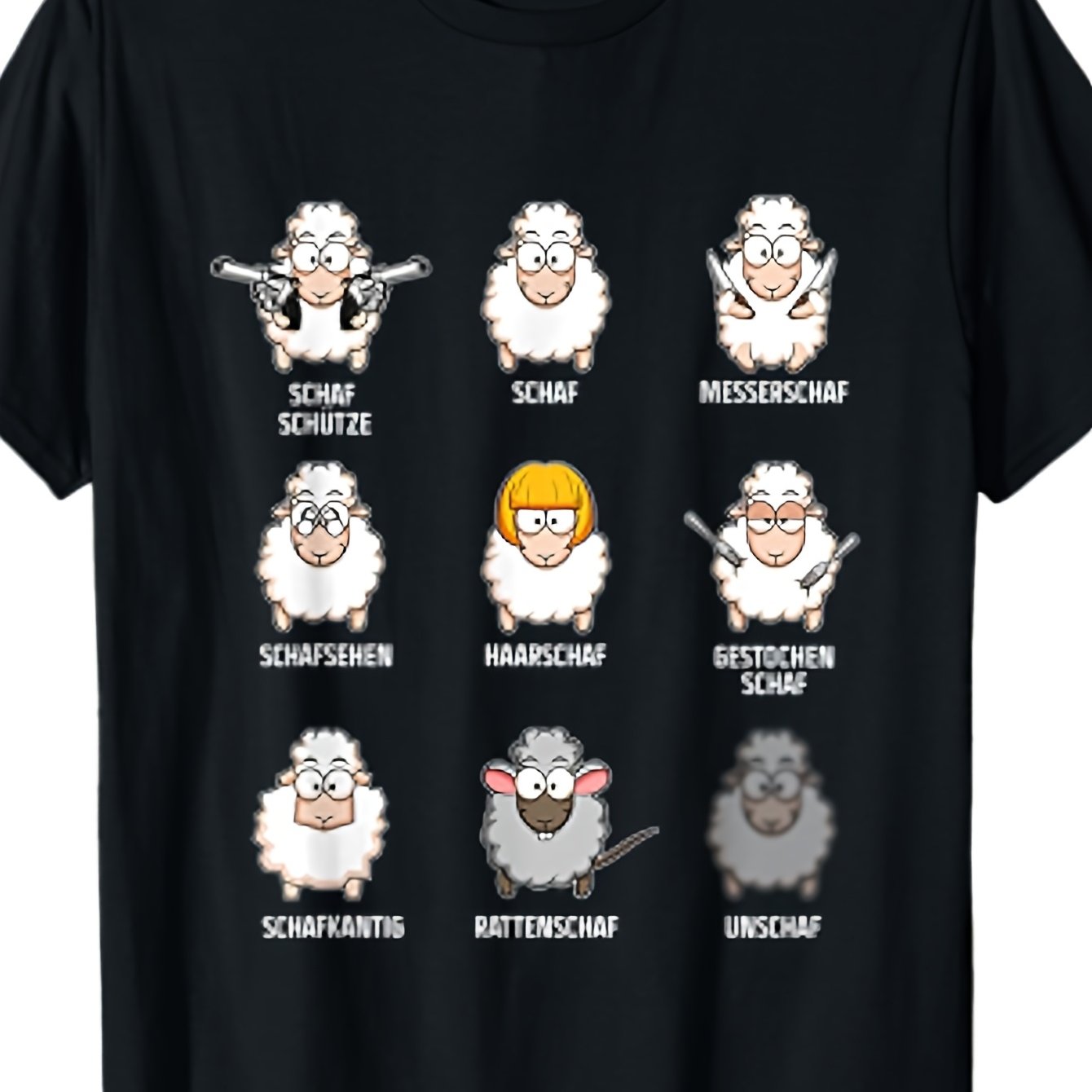 Plus Size Pun Unsheep Herd T-shirt Casual Round Neck Design, Slightly Stretchy Fabric, Regular Fit, Geometric Pattern, Men, Item, Plus Size