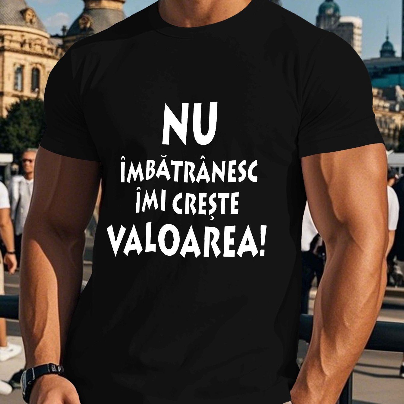 TEMU Funny Romanian Men's Short Sleeve T-shirt Summer T-shirt Top