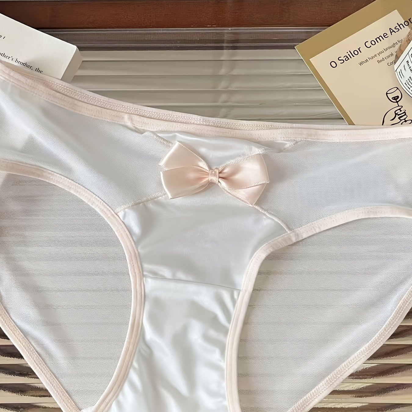 TEMU 【商品名】トーク ピュアデザイア ボウ セクシー レディース 下着 薄手 通気性 ローウエスト クロッチ 三角ブリーフ