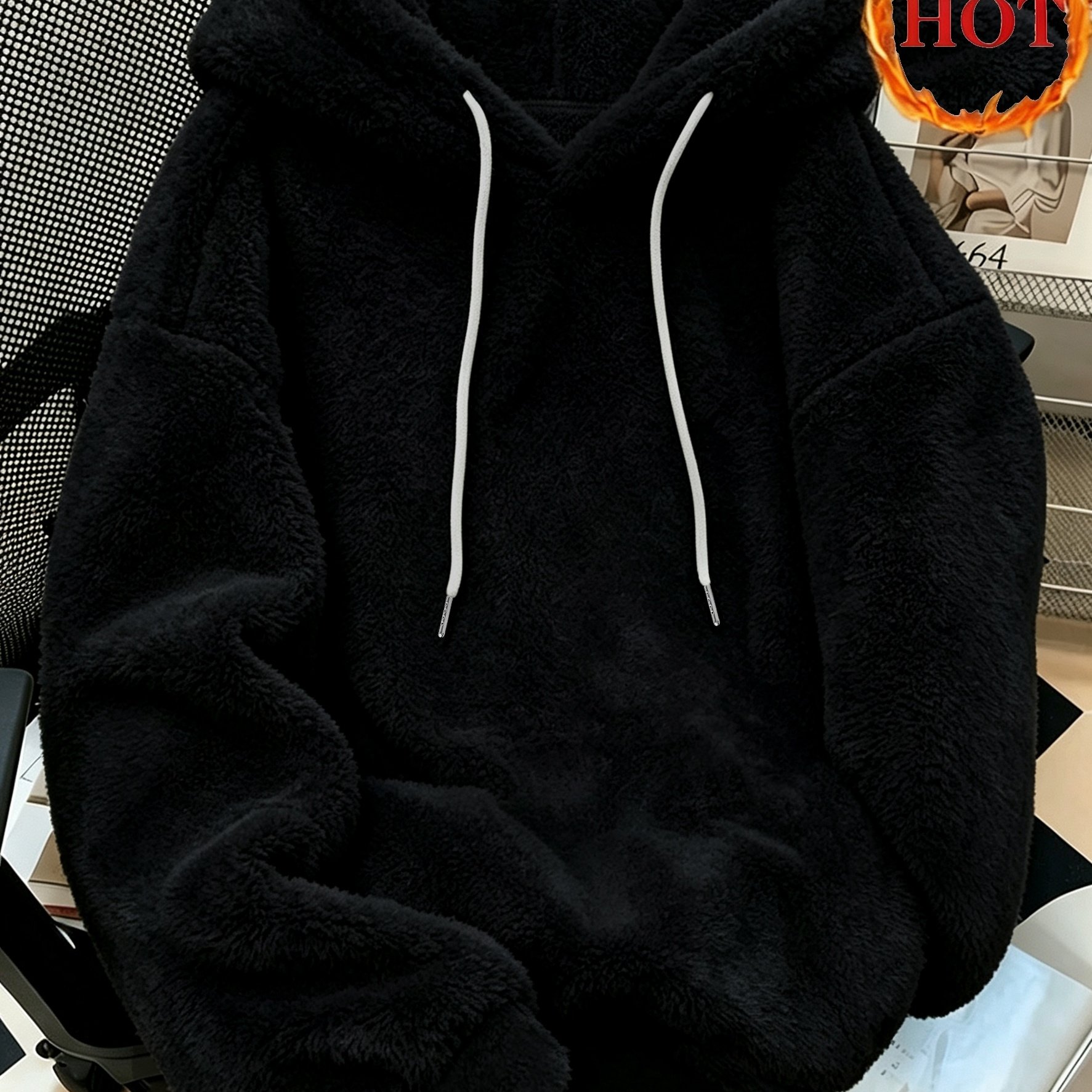 TEMU Solid Hoodie, Casual Long Sleeve With Drawstring Hooded Home Sweater, Women's Loungewear Top