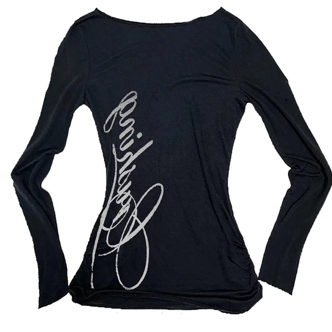 Image of Y2k Spring/summer Women's Fashion Casual Letter Print Round Neck Long Sleeve T-shirt Top
