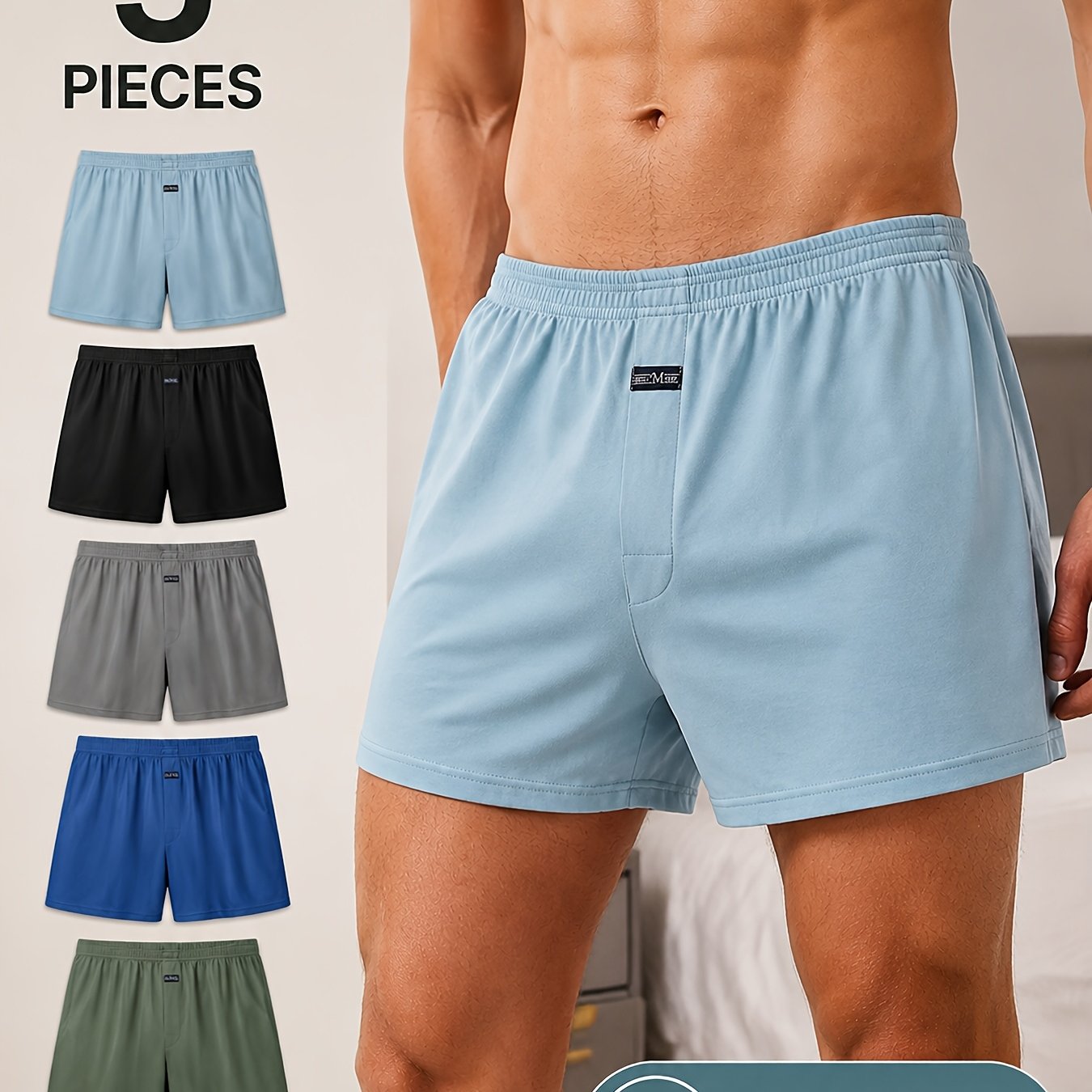 5pcs Men's Aro Pants Loose Underwear Large Size Boxers Pants