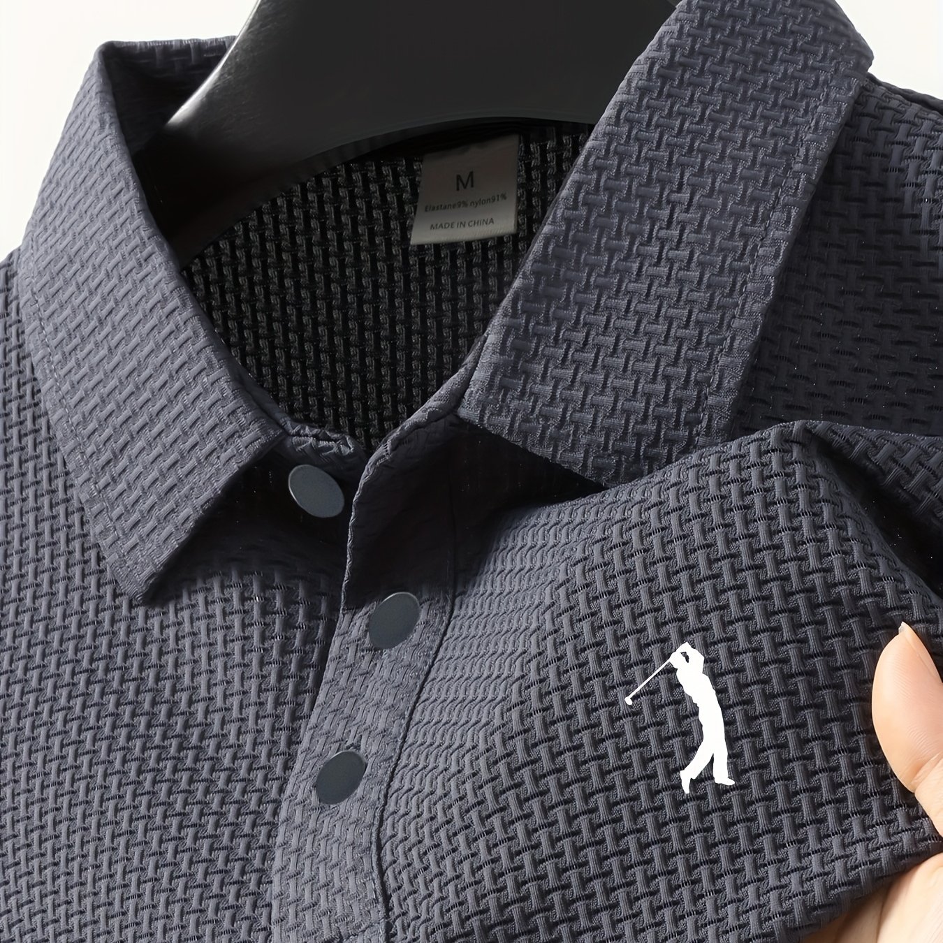 TEMU | Halloween Party Goodies, Christmas Gift Surprise Item. Golf Swing Pattern Men's Outdoor Golf, Equestrian Casual Collar Short Sleeve, Mature