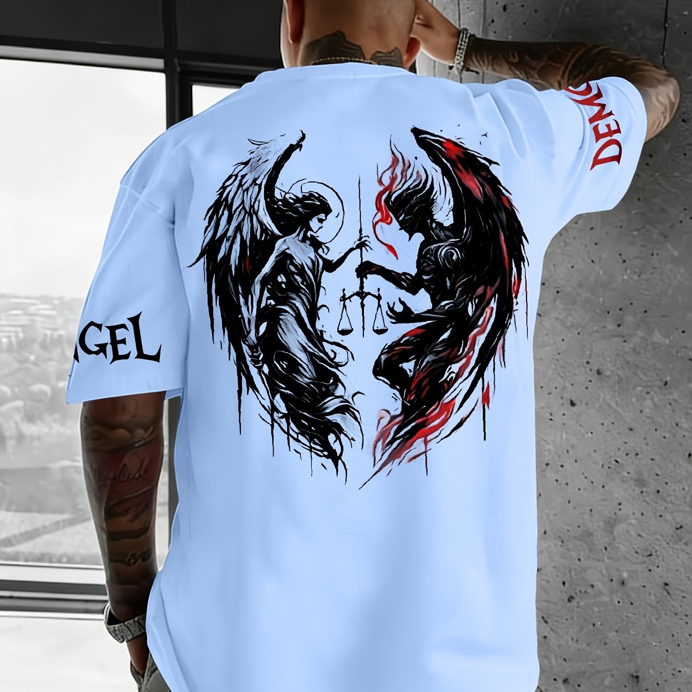 TEMU [print Design â Not Textured//sequins] Men's Pattern Print Round Neck T-shirt, Men's Summer Casual Short Sleeve, Plus Size