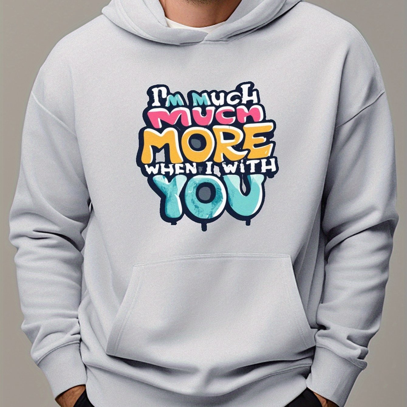 much  Graffit Print Mens Fashion Loose Hoodie Casual - Temu