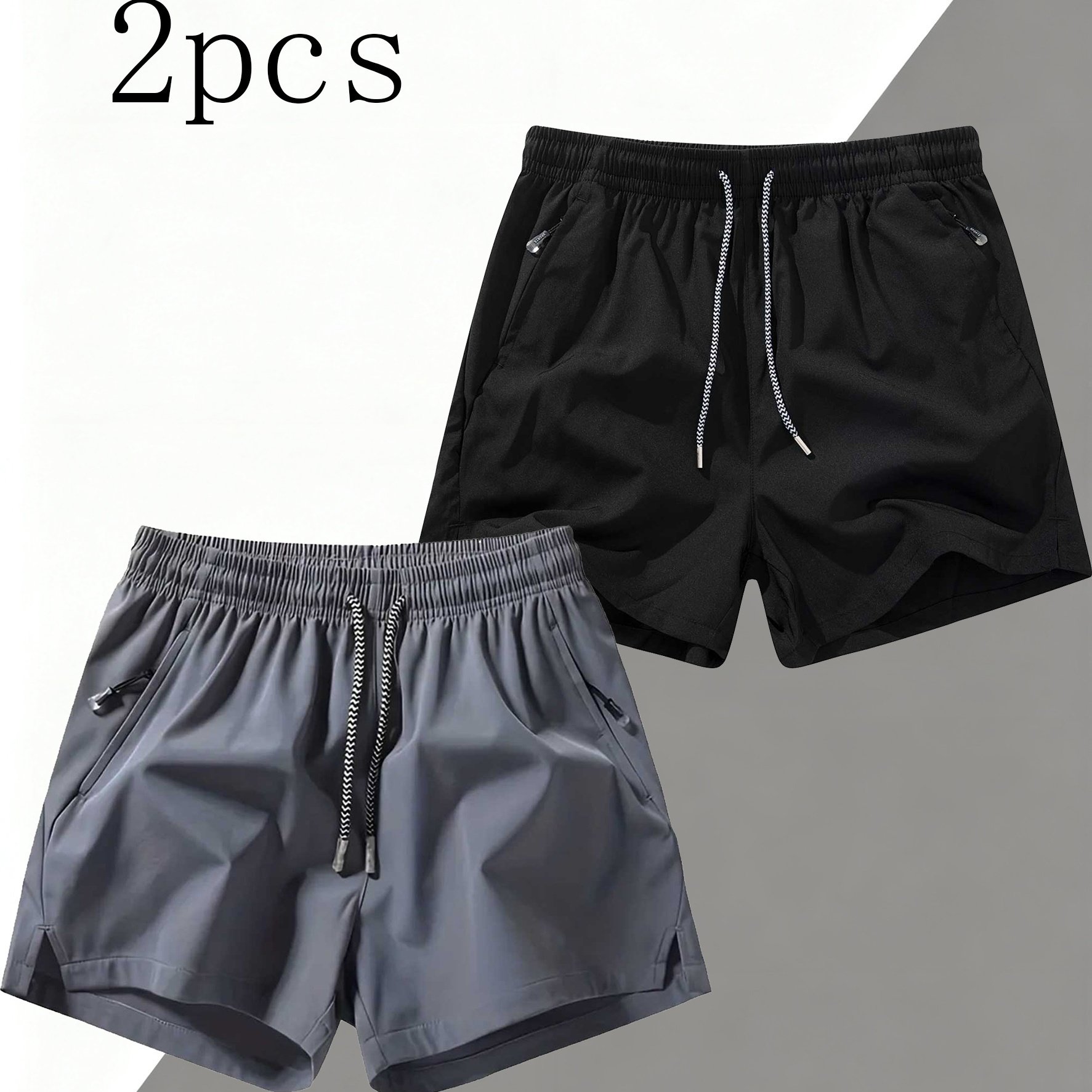 TEMU Two-pack Casual Sports Shorts For Fitness, Running, And Outdoor Leisure, Running Workout Gear, Outdoor , Athletic Shorts, Casual Sportswear,