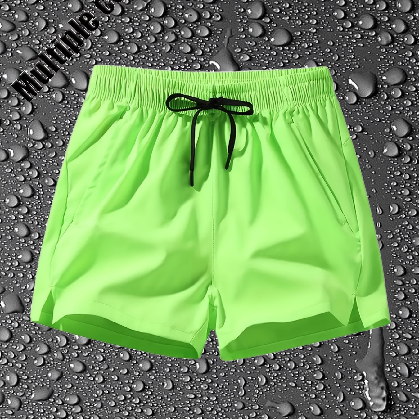 TEMU 1 short de course décontracté pour homme, tissu confortable, respirant et absorbant la transpiration, taille à cordon de serrage, poches ,