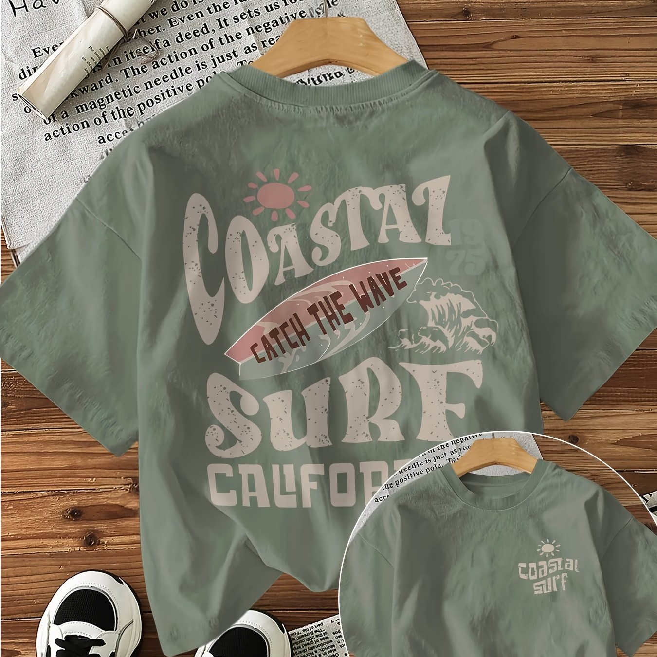 Graphic Print T-shirt, Short Sleeve Crew Neck Casual Top For Summer & Spring, Women's Clothing