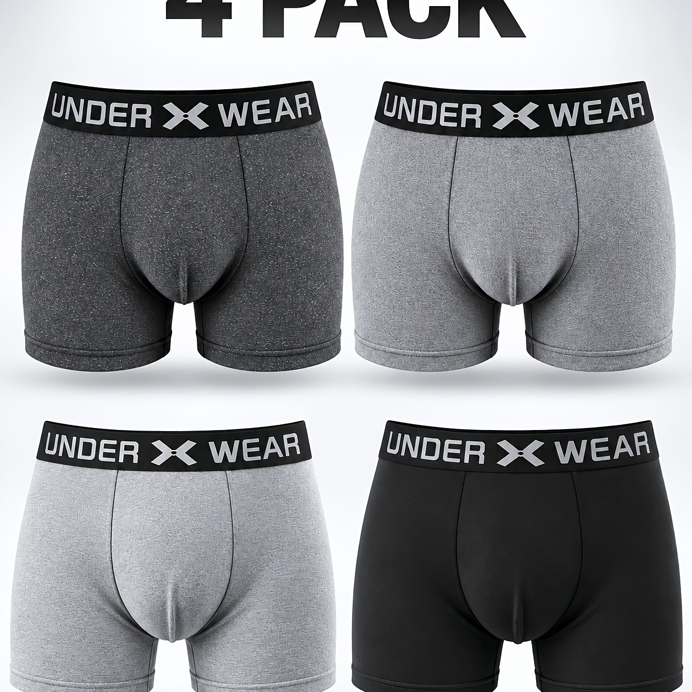 TEMU 4pcs 2026 's Boxer Briefs Ultra Soft Breathable Stretch Anti-chafing Daily Underwear