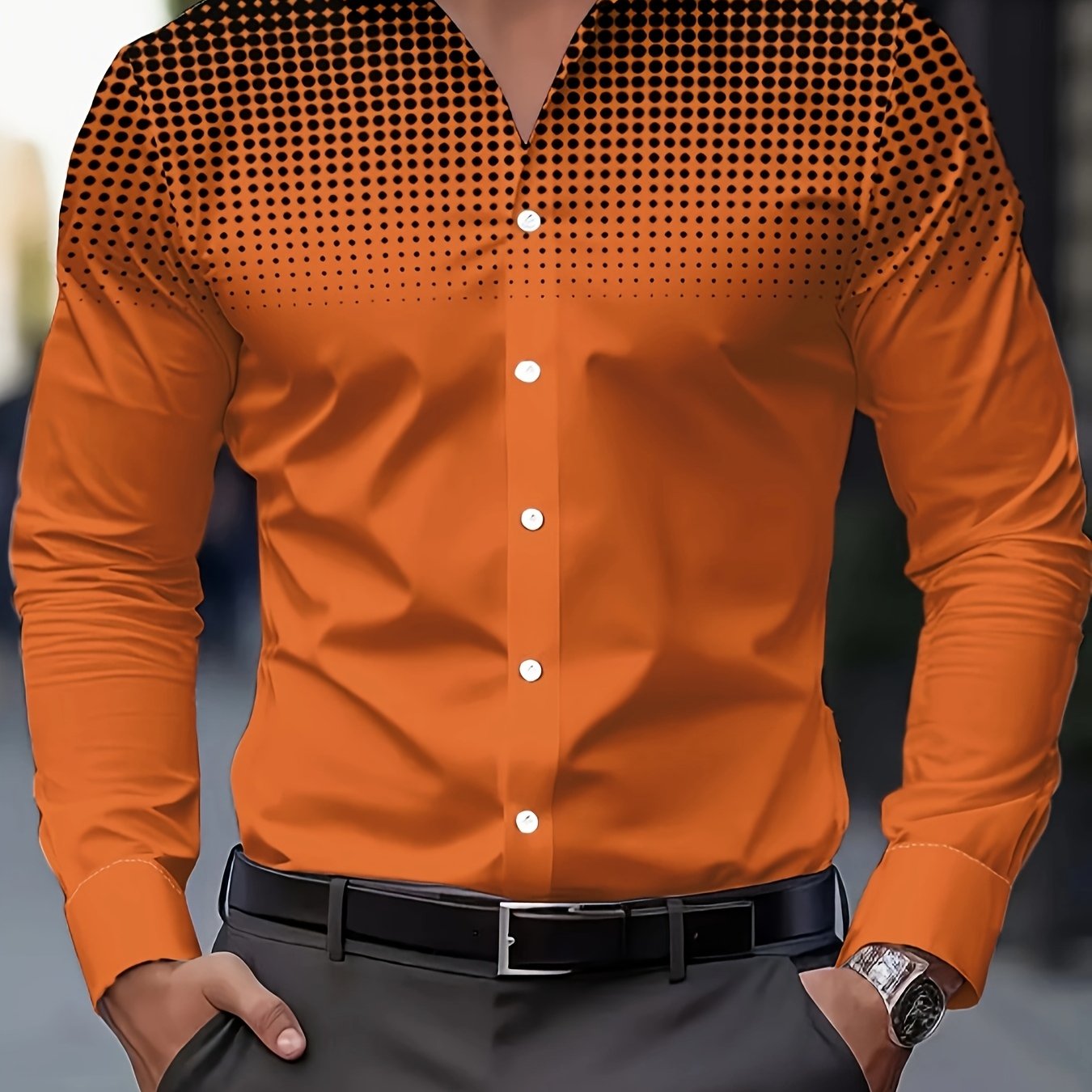 TEMU Men's Casual Long Sleeve Shirt