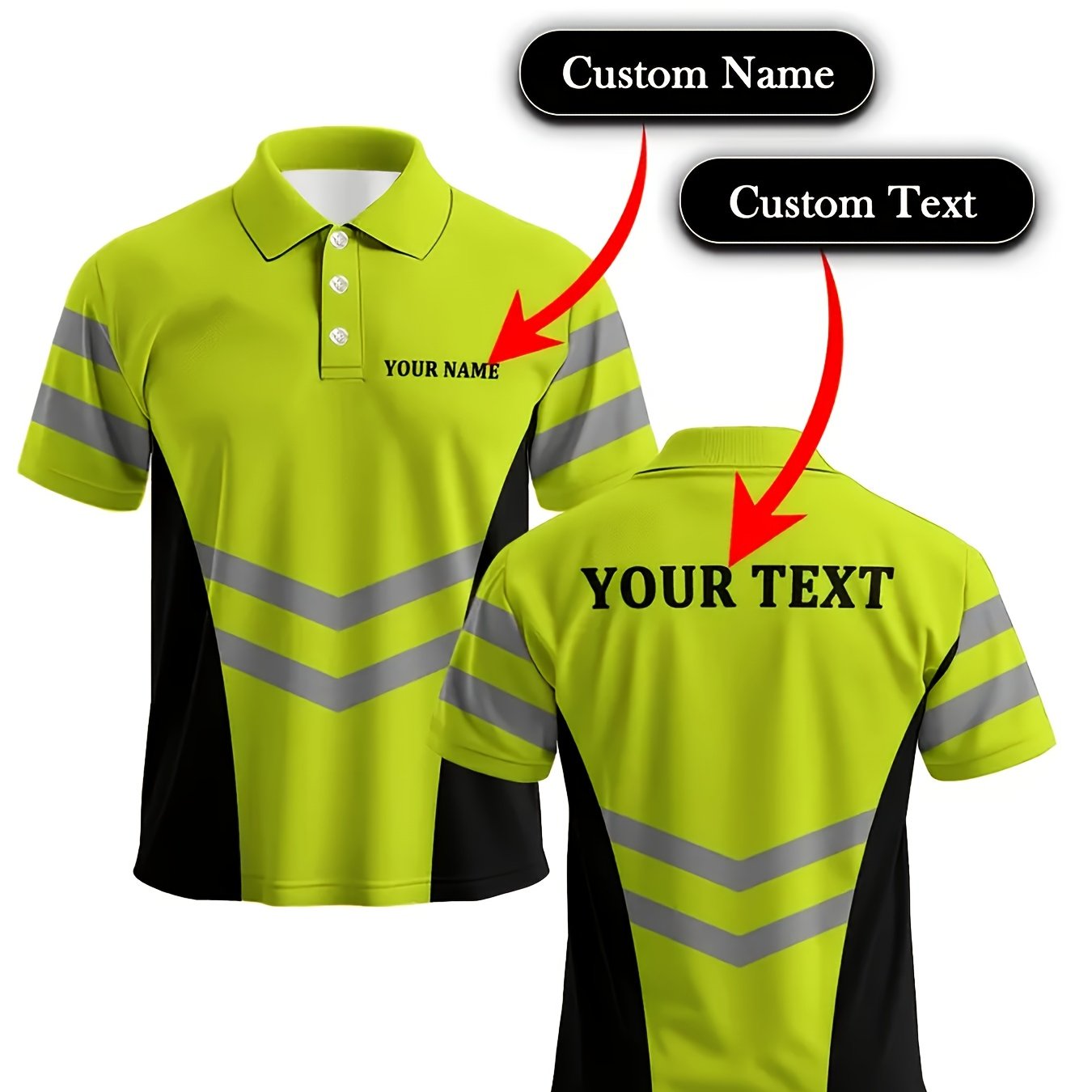 TEMU Custom Men's Shirt With Name And Team Logo, Sporty Short Sleeve Design, Combining Fashion For Games, Training, Or Casual Wear, Plus Size