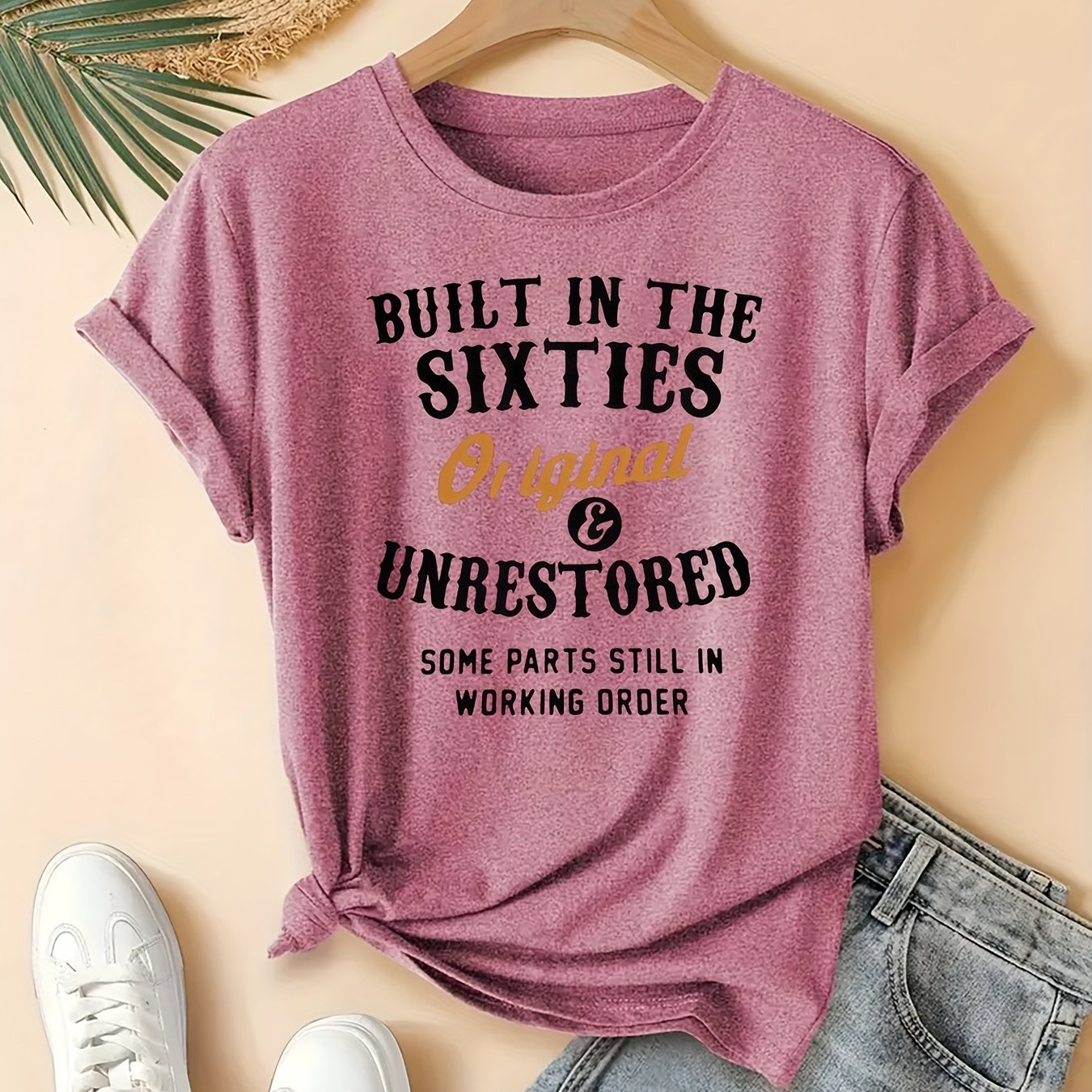 TEMU Plus Size Women's Short-sleeve T-shirt With A Easy Yellow And Design, Featuring A Round Neck, Elegant , And A Cute . Fashionable For Commuting,