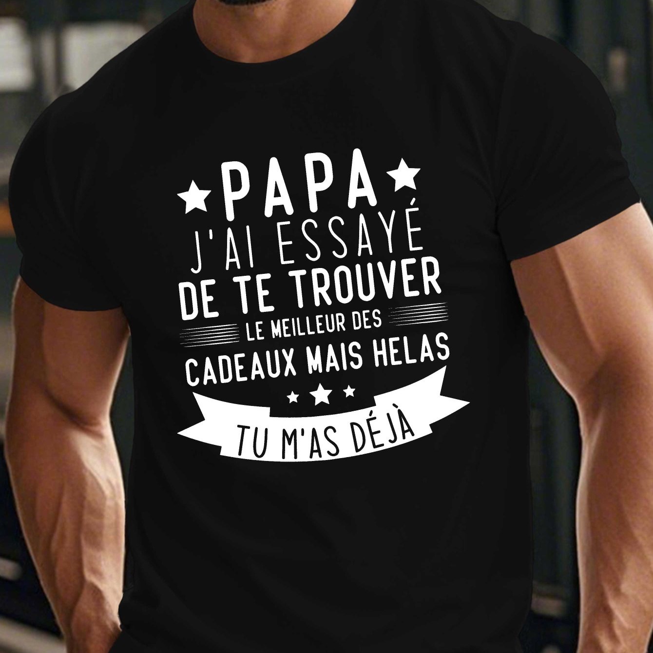 TEMU T-shirt d'été pour homme avec motif 'PAPA'
