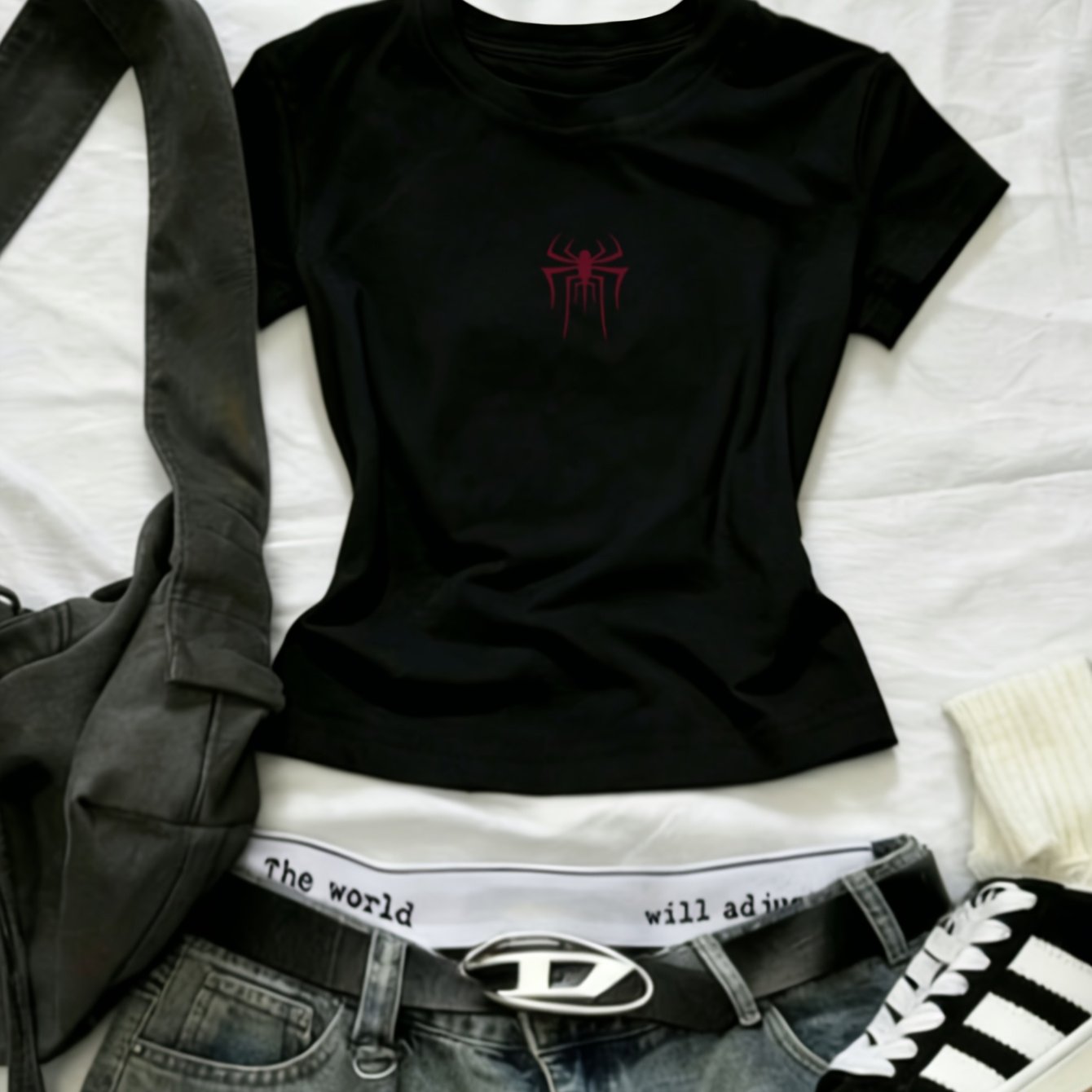 TEMU European And Hot Women's Casual Top, Vintage , Lazy Y2k Street Style, Sweet And Cool, Casual Personality, Korean Style, Ins-inspired, Creative