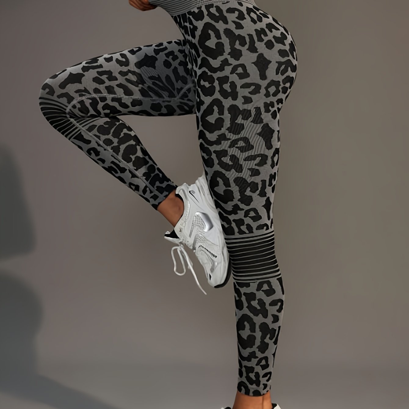 Women's High-waisted Leopard Print Leggings, Design, Made From Soft Fabric, Ladies'