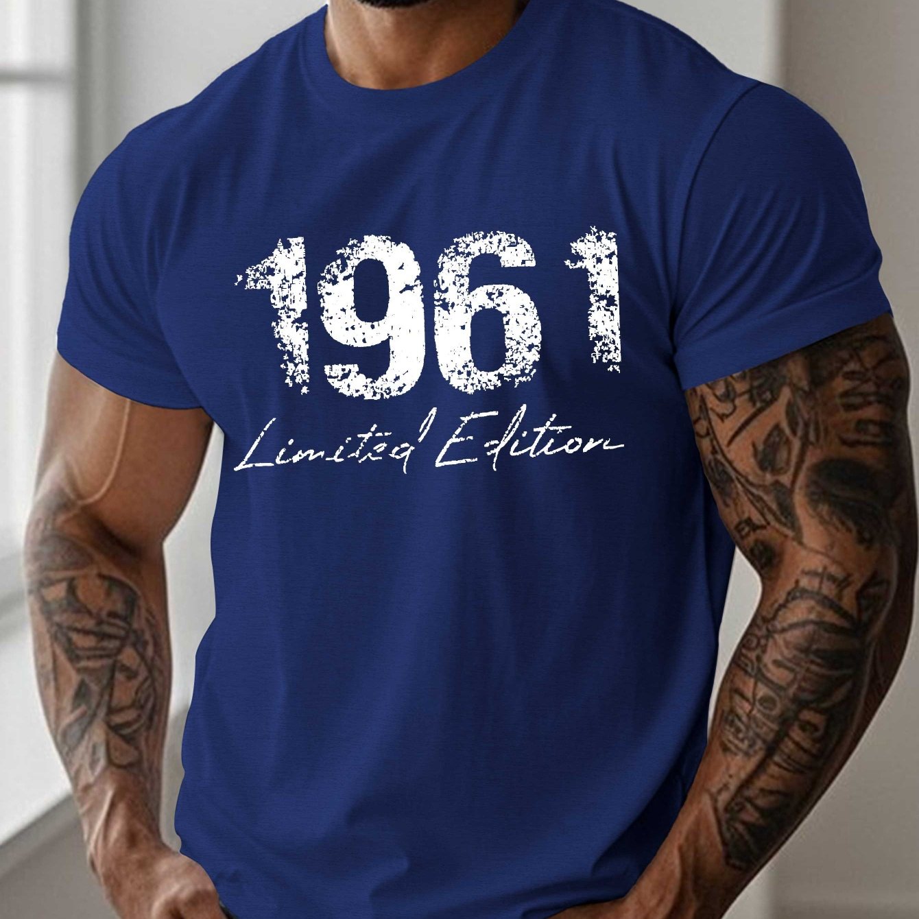 TEMU 1961 Edition Men's Short Sleeve T-shirt Summer T-shirt Top