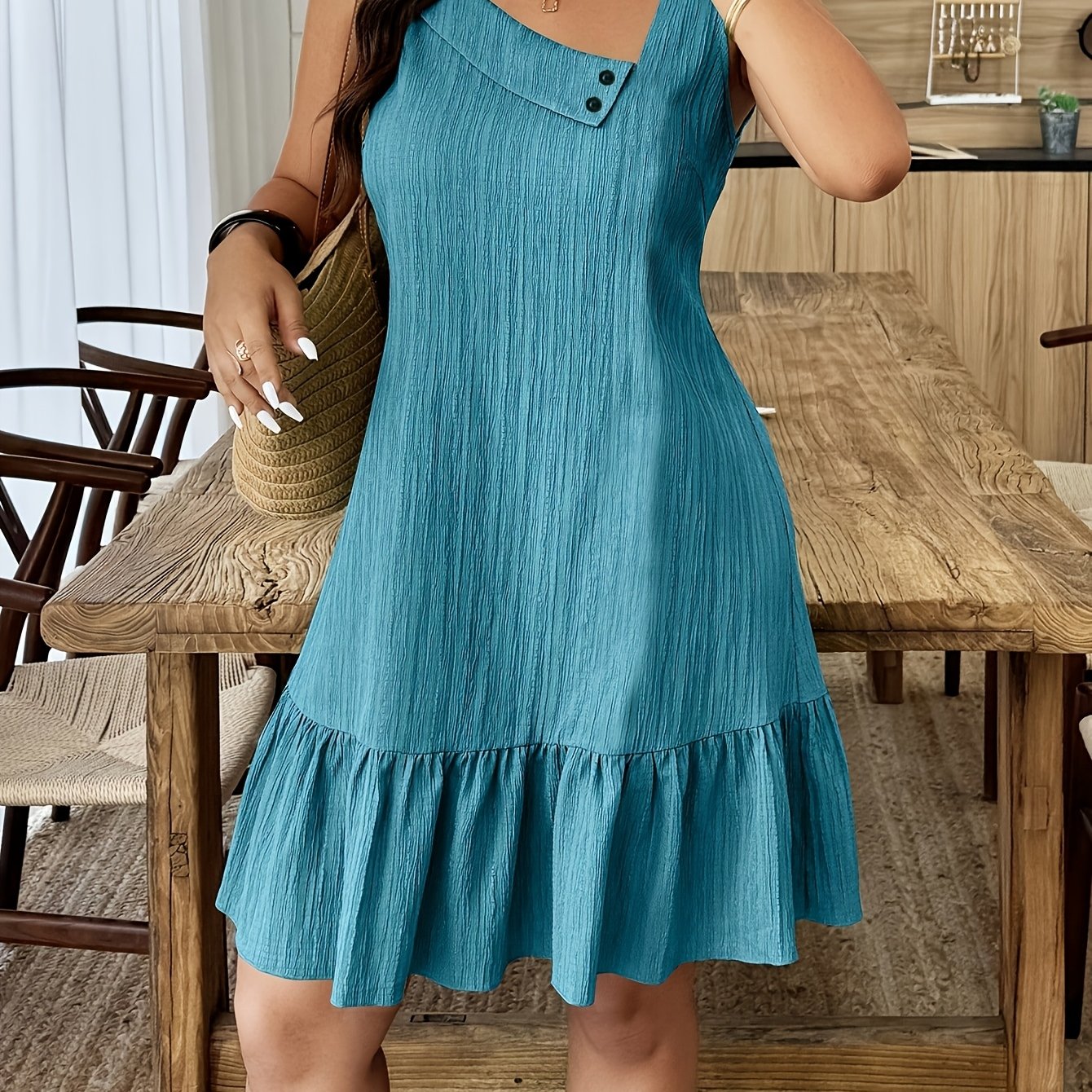 TEMU /summer Fashion Solid Color Sleeveless Beautiful Dress For Women