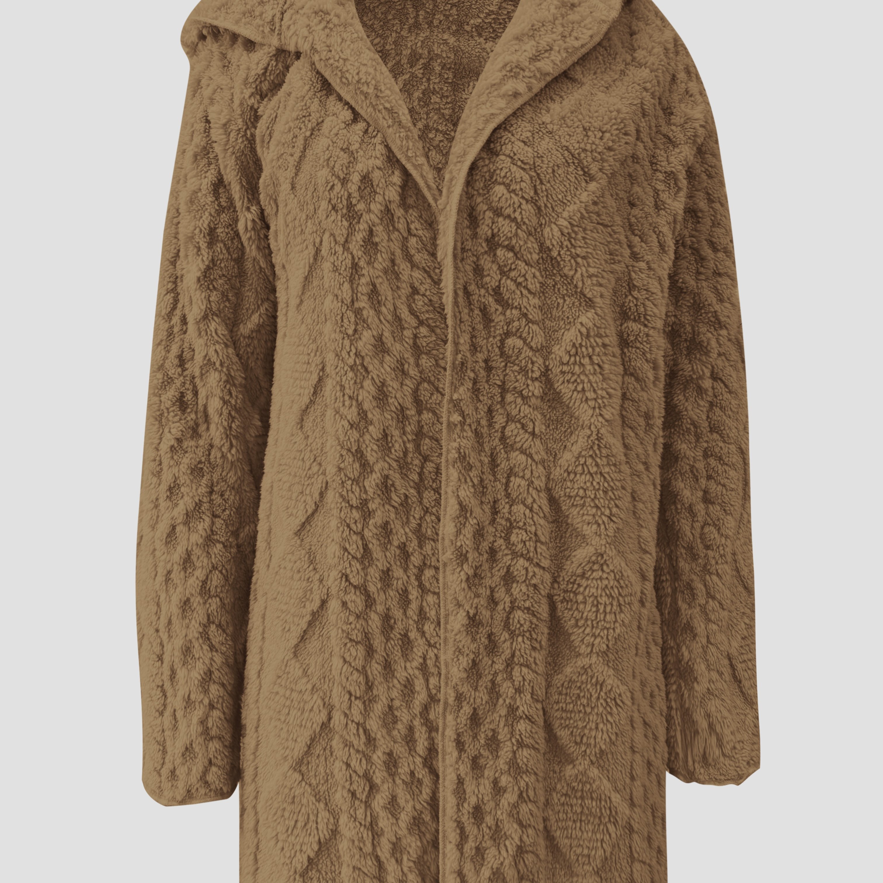 TEMU Abrigo de Peluche de Moda para Otoño e Invierno, Abrigo Largo y de Color Sólido, Abrigo para Mujer, Abrigo Versátil y Moderno para Mujer