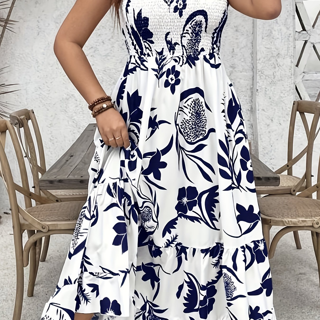 Image of Plus Size - Plus Size - Cross-border European And American Women's Elegant Fashion Suspender Dress