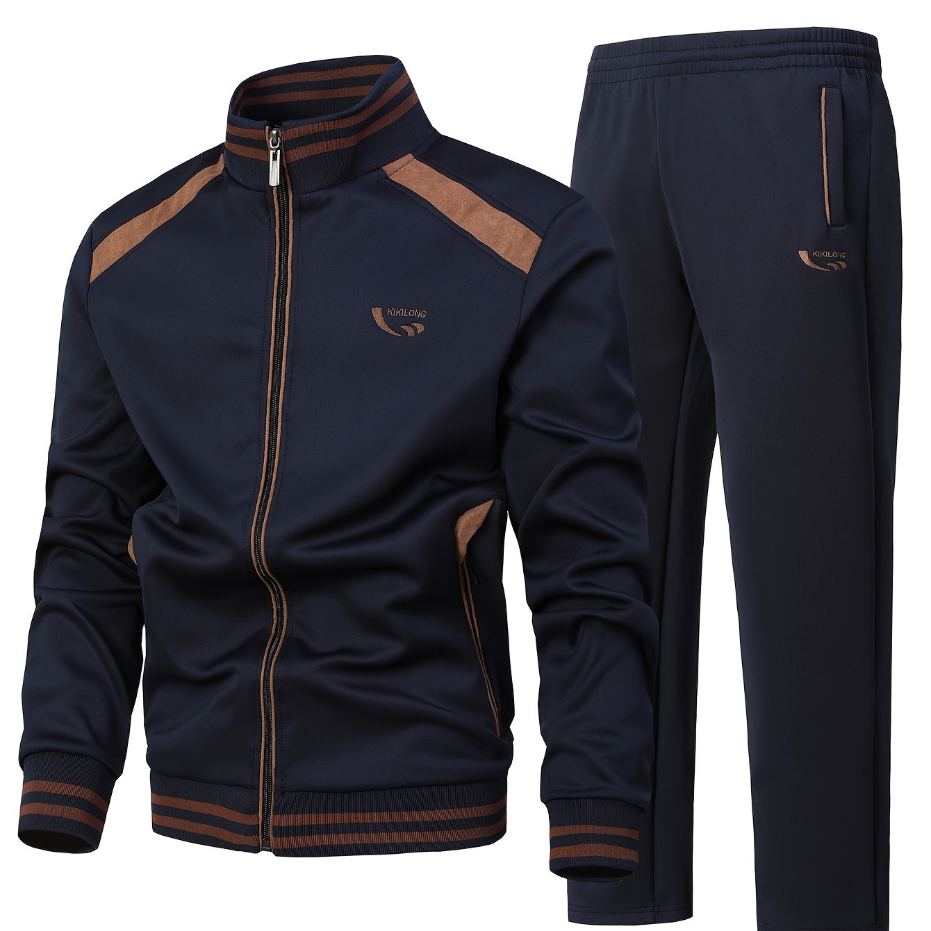 TEMU Men' Suit, Men's Casual Sports Suit, Men's Fashionable Sports Suit, Men's Outdoor Running Suit, Men's Training Suit., Training Apparel, Running