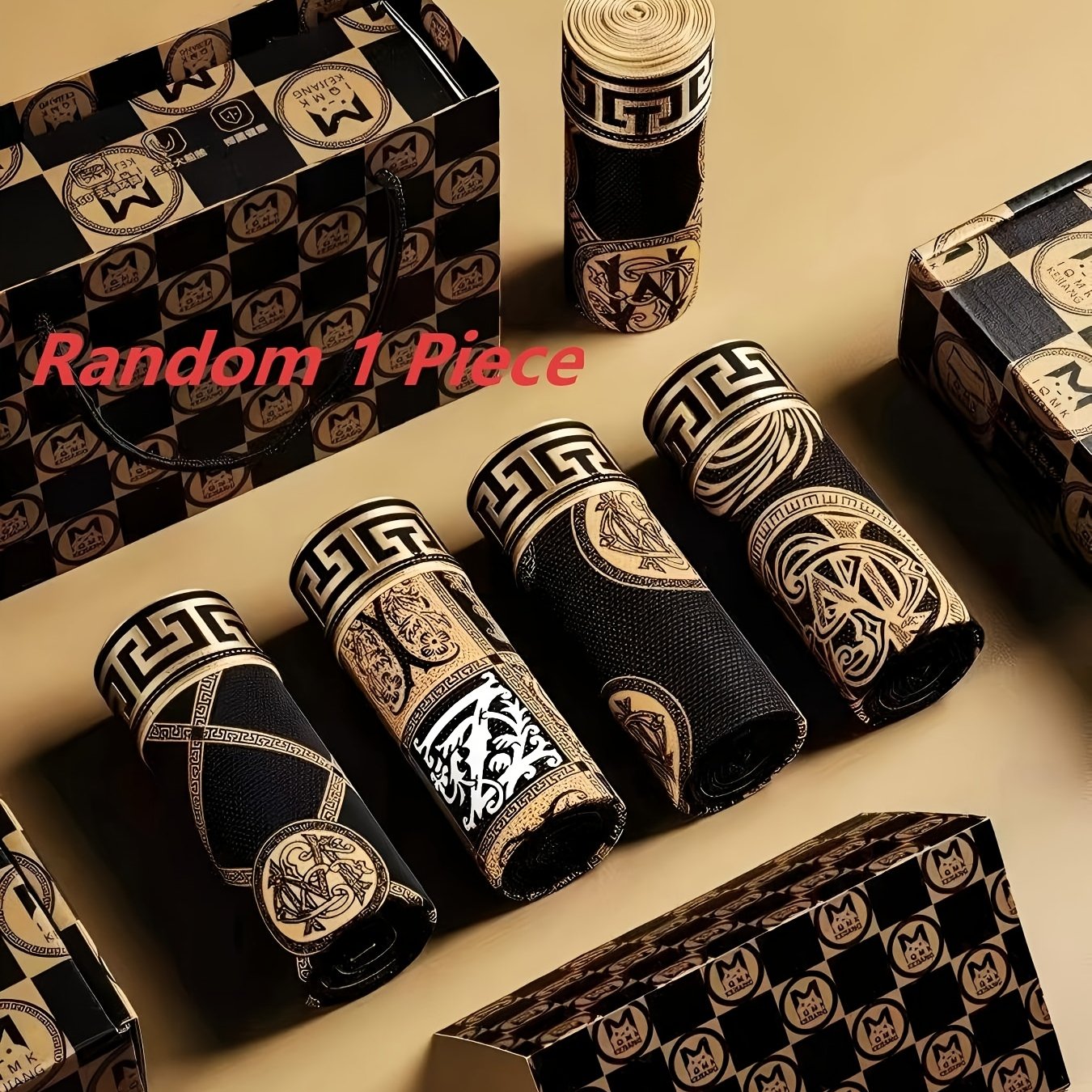 TEMU Random 1pc Light And 's Boxer Briefs - High-end Vintage Greek Key , Breathable, -friendly, Soft And Delicate For Health Care, Plus Size Slim Fit
