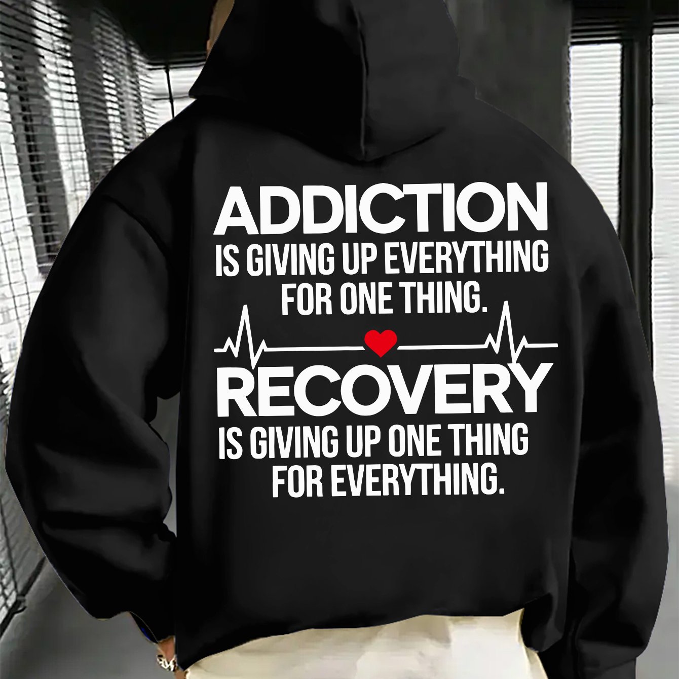 TEMU Motivational Text Print Men's Hooded Sweatshirt For Everyday Casual Wear, Autumn Essentials