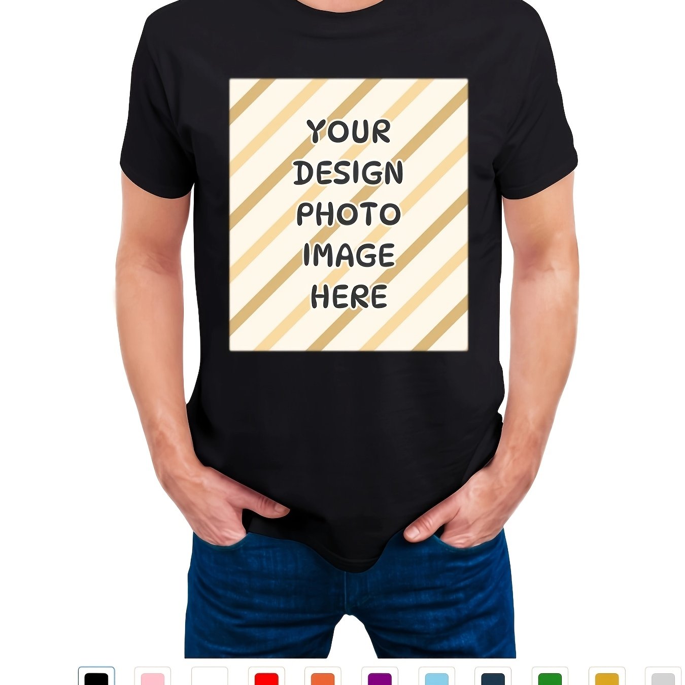 TEMU 1pc Custom Plus-size Men's Short-sleeve -shirt (), , Comfortable And Fashionable, Diy Customizable Text And Pictures, Creative Gift For ,