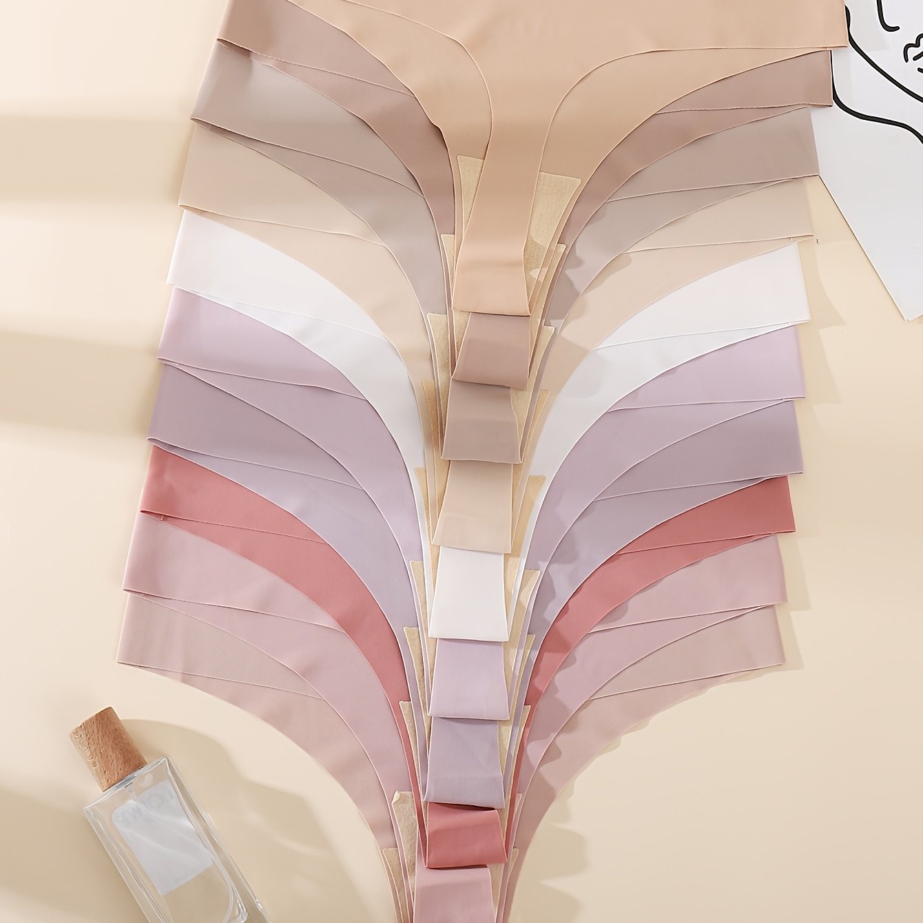 10-pack Women' Triangle G-string Panties, Autumn/winter Comfortable Seamless Smooth Women's Briefs With Wavy Lace Trim, Sexy And Breathable