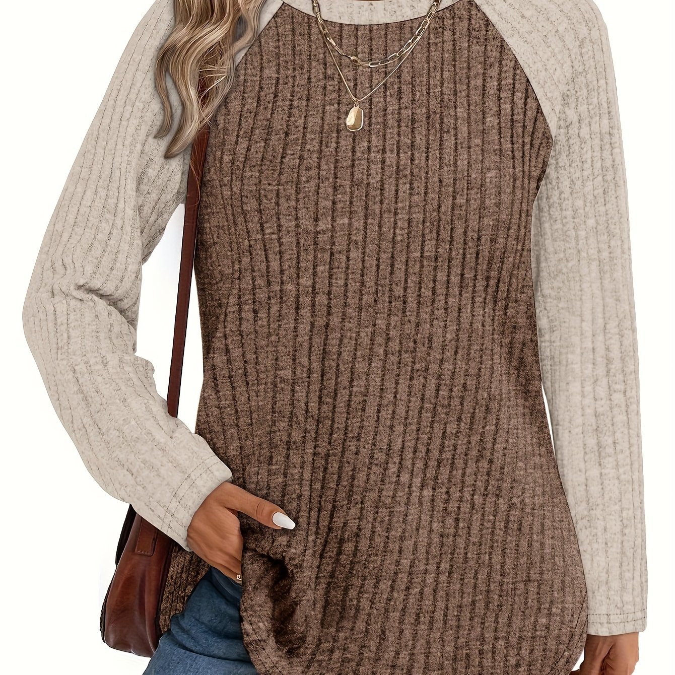 E-shop Plus Size - Plus Size - Plus Size - Plus Size - Plus Size - Plus Size Damen Langarmshirt, Herbst/Winter Pullover, Leichte lässige lockere