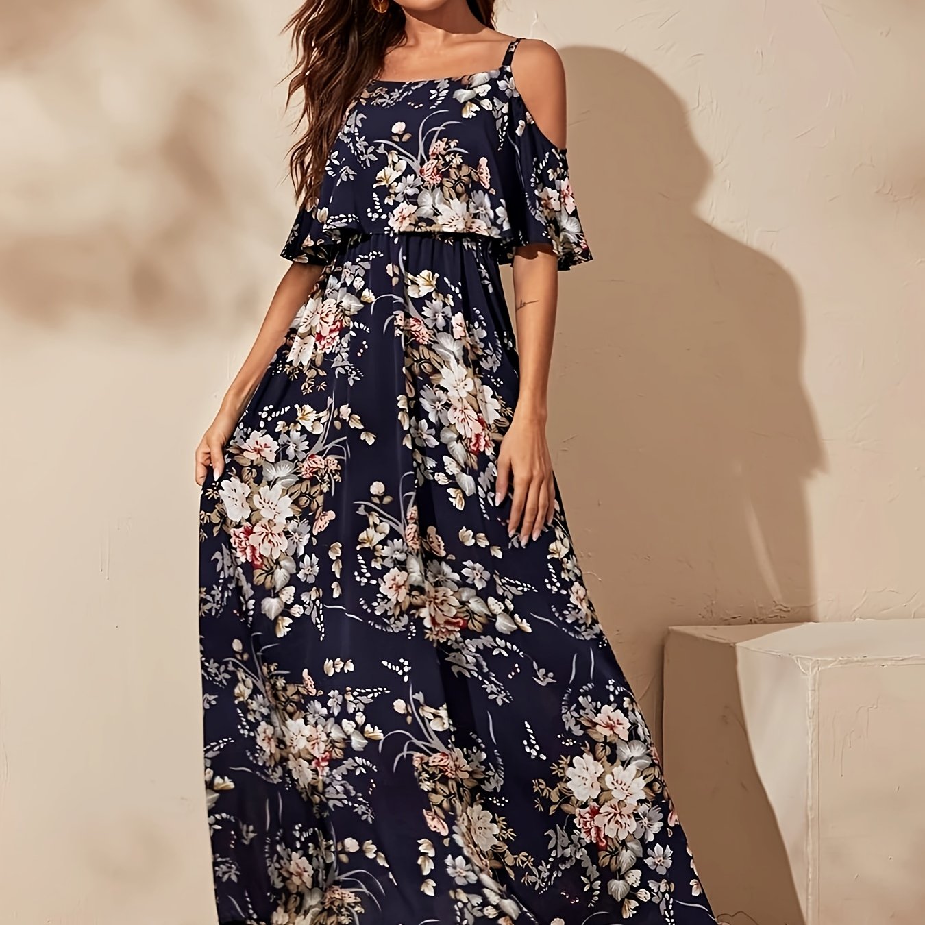 Elegant Floral Mini Dress For Women