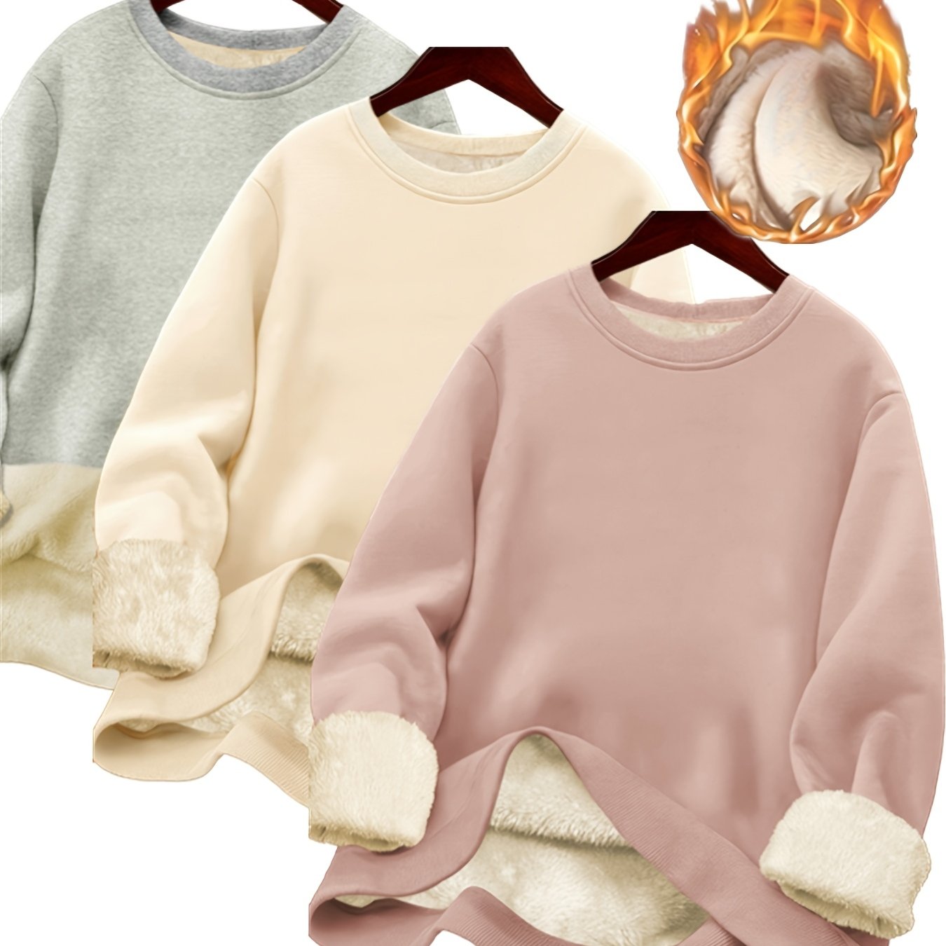 TEMU Plus Size, Autumn/winter Pullover Three-piece Set, Fashionable Plus-size Women's Versatile Top