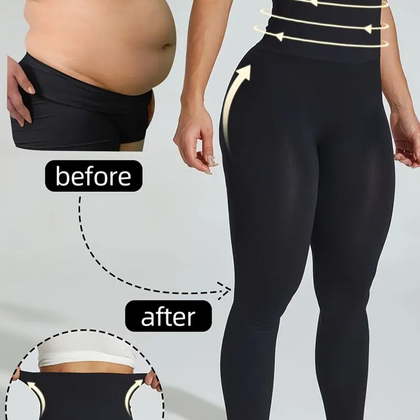 TEMU 1 stuks Dames High-Waist Leggings met Buikcontrole voor Buitenkleding, Lifting Shaping Anti-Rolling Sportbroek Alle Seizoenen Niet-Constrictie