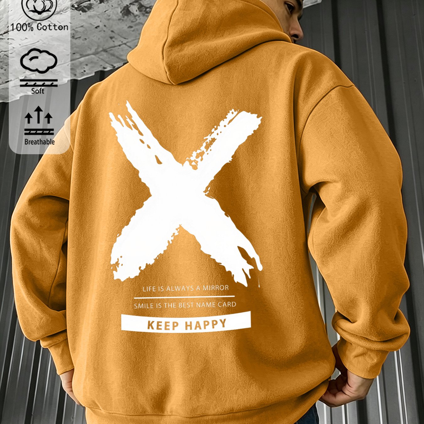 Autumn Men's Zip-up Hooded Sweatshirt With Graphic And Keep Print, Oversized Street Style, Loose Long-sleeve Casual Jacket, Local Warehouse Shipping