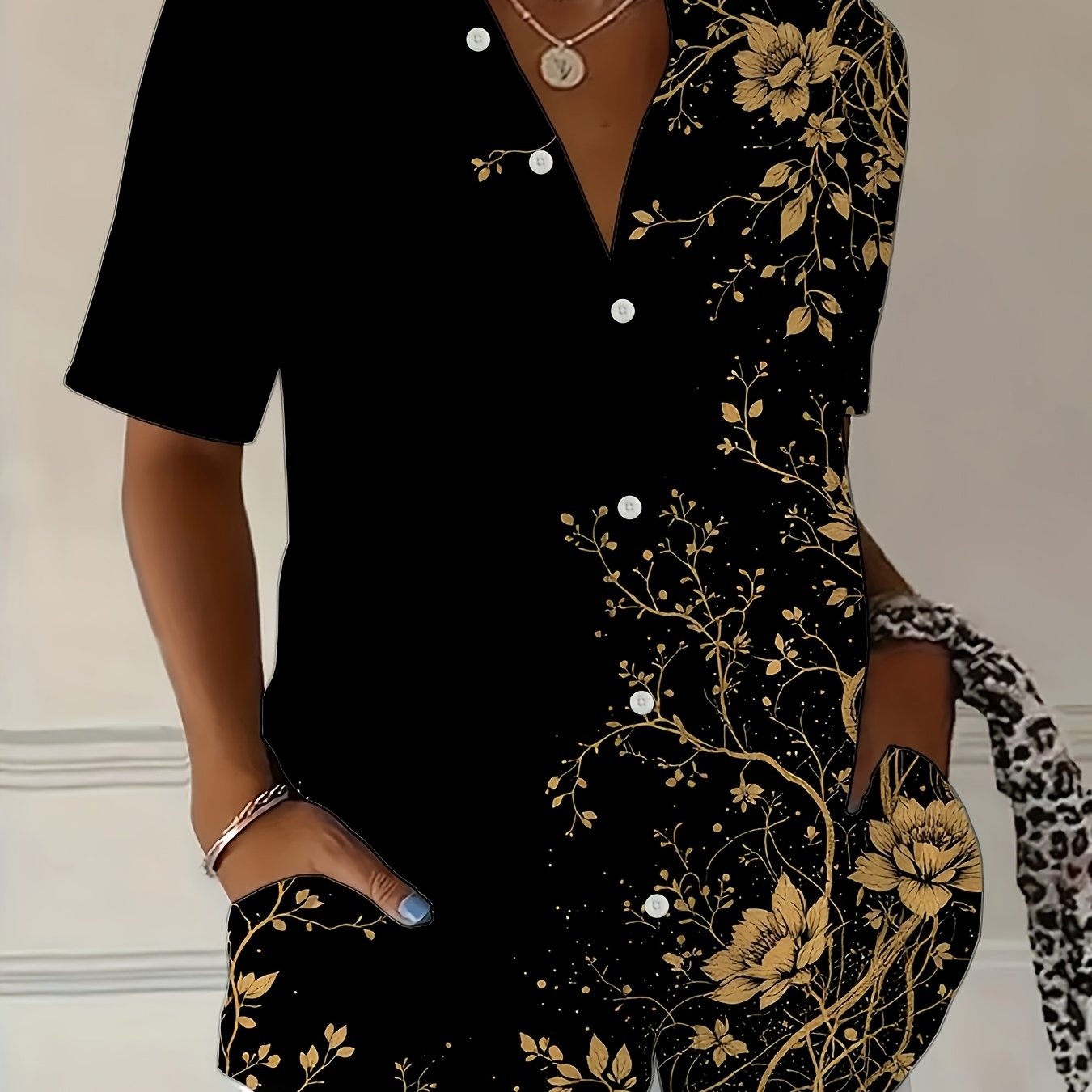 TEMU Casual Fashion Outdoor Short-sleeve Printed Shirt