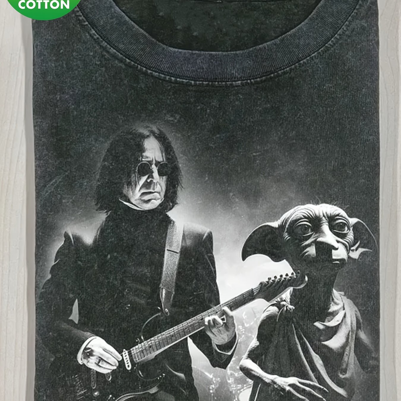 Image of Warner . Official, Spring And Summer Men's Harry Potter Snape Dobby Band Print, Height And Quality Thickened 180g Round Neck Short-sleeved T-shirt, Casual Everyday Street T-shirt Top