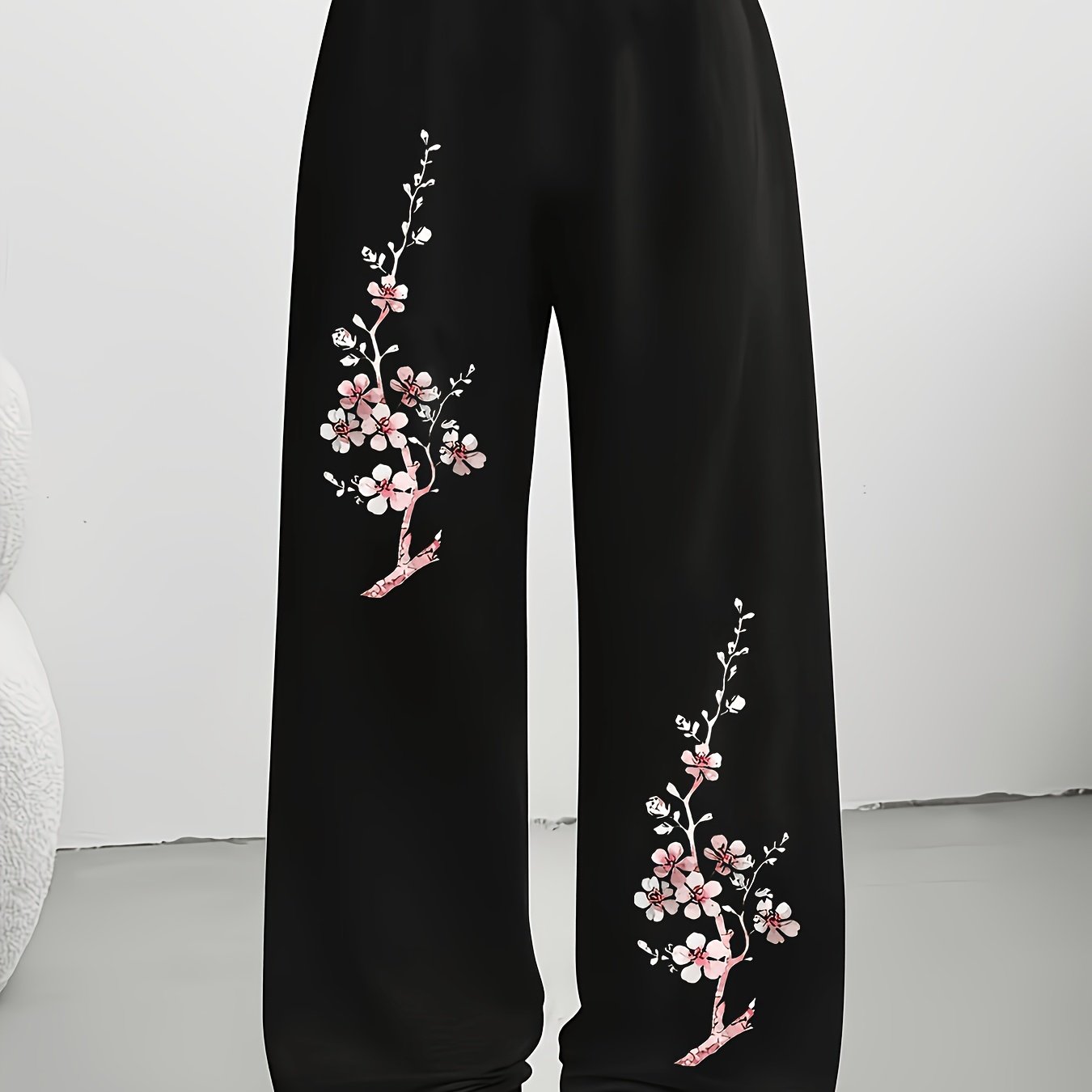 TEMU Ladies Fashion Printed Wide Leg Trousers
