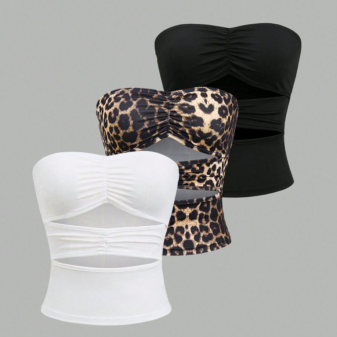 TEMU New Women's Trendy Sexy High-value Versatile Off-shoulder Tank Top 3pcs Set
