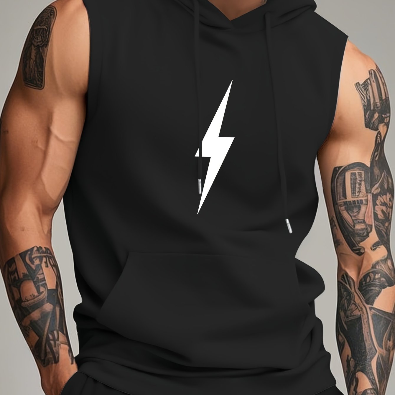 TEMU Y2k Spring Summer Fall Trendy Brand Minimalist Vacation Stretch Sport Hooded Tank Top For Men In Multiple Colors