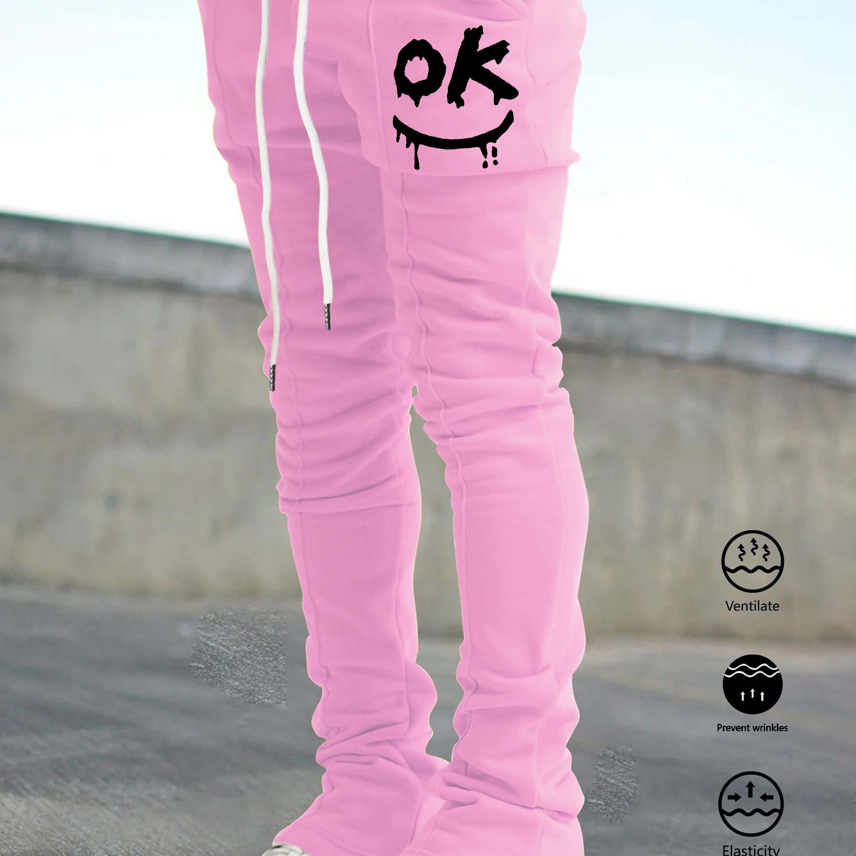 Pink joggers hot sale mens