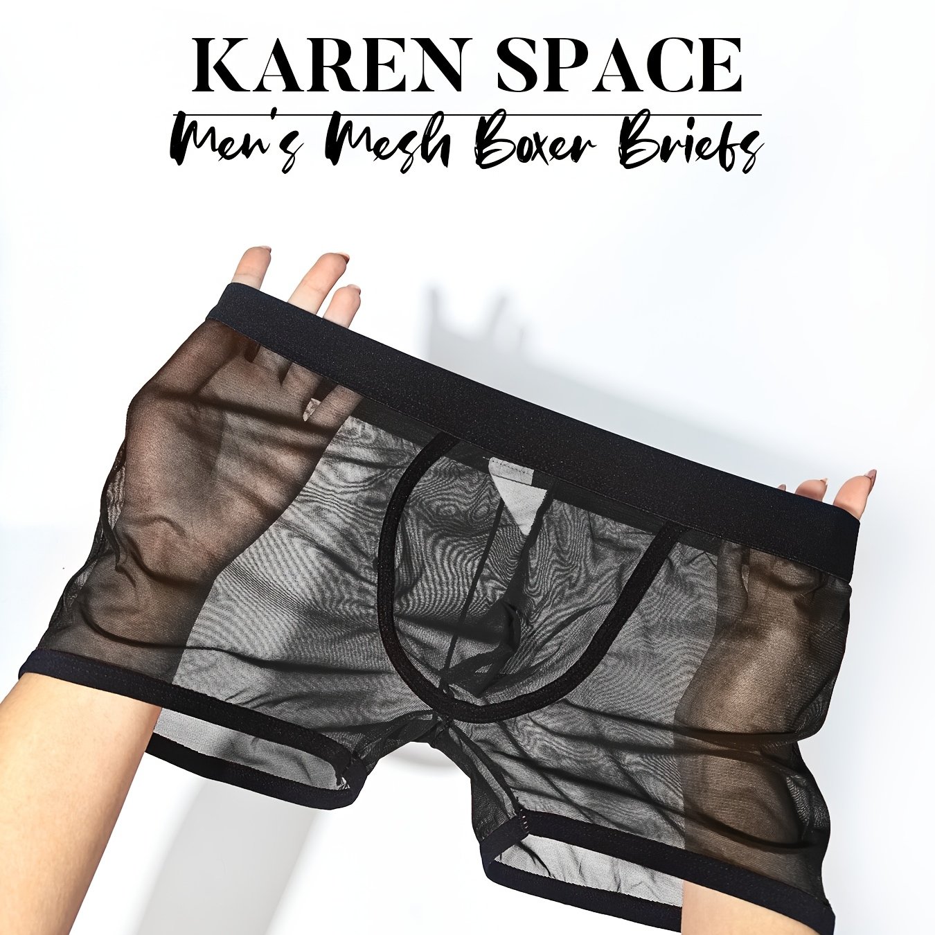 TEMU Men's Sheer Boxer Briefs, Tight Hip-hugging Underwear, Non-rolling Edges, Smooth Texture, Comfortable, Soft And Breathable, Fashionable, Trendy