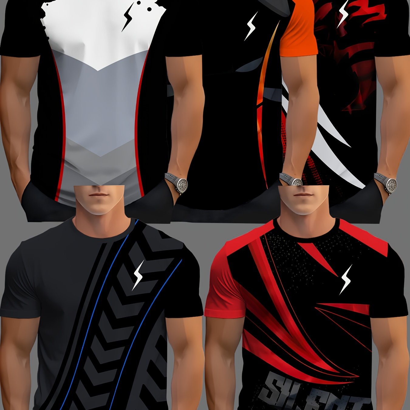 TEMU Men's T-shirt 5pcs Set